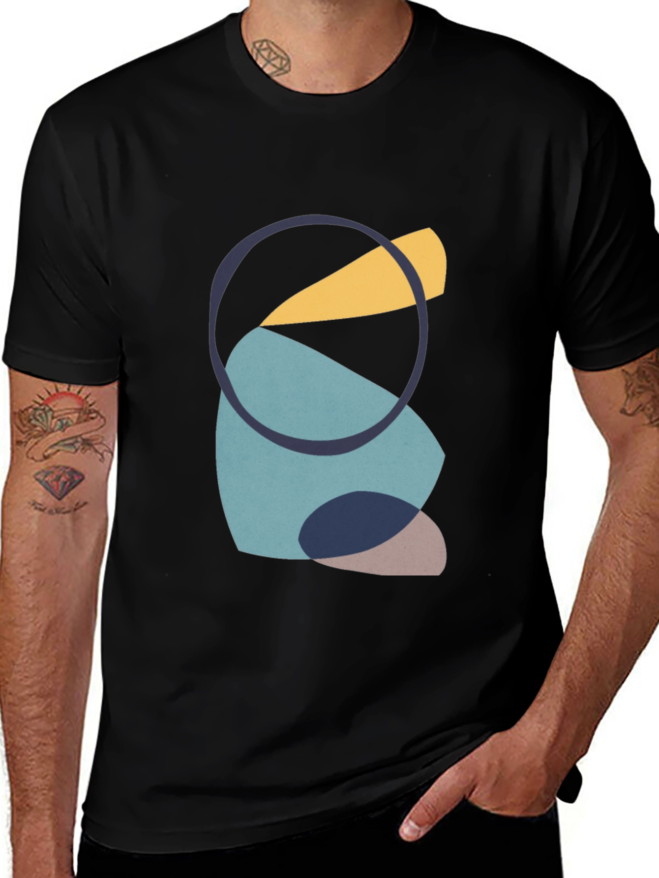 Variant 4 of Abstract Shapes Graphic Tee - Modern Art Shirt
