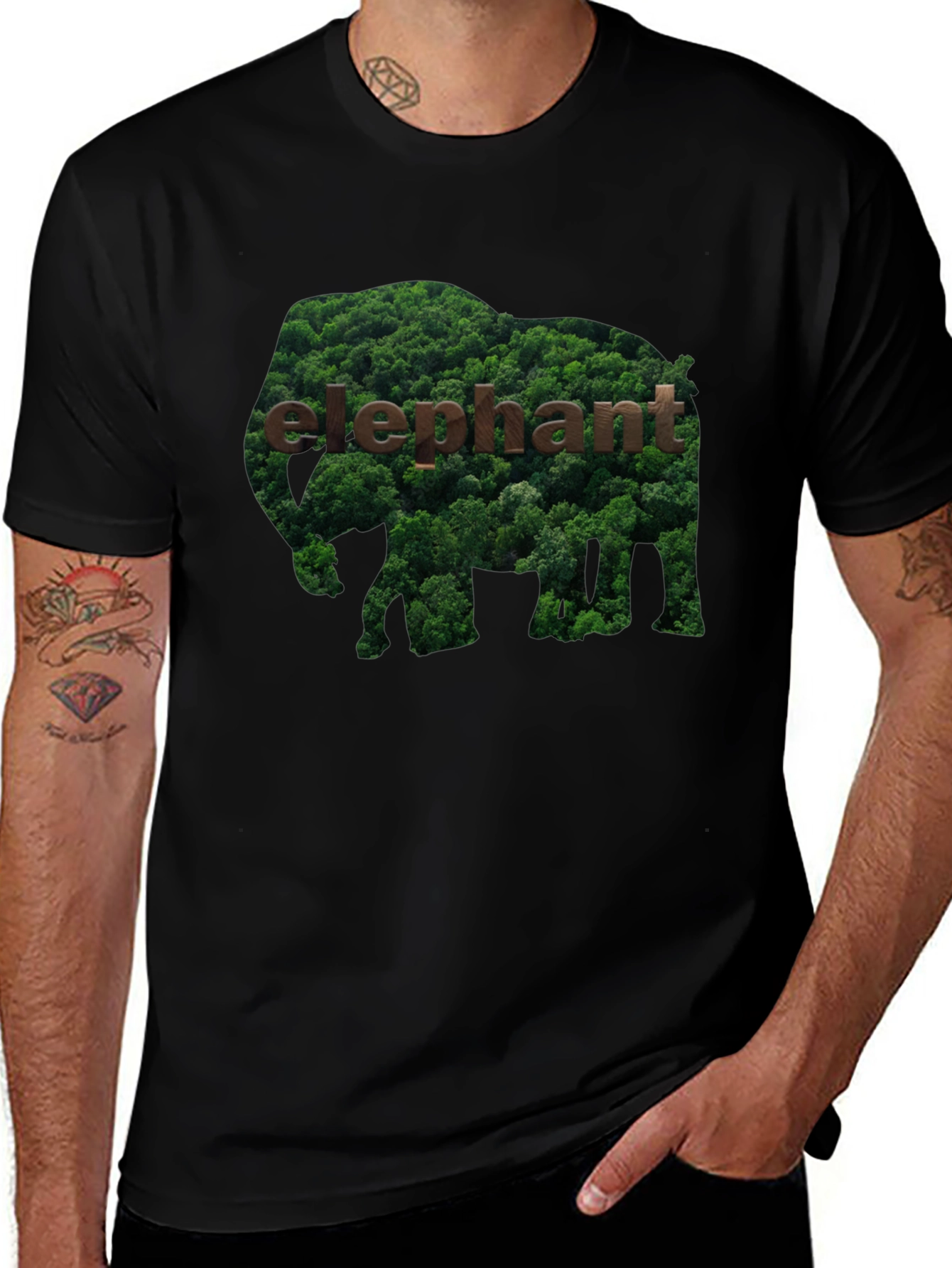 Variant 18 of Elephant Forest T-Shirt - Nature Lover Tee