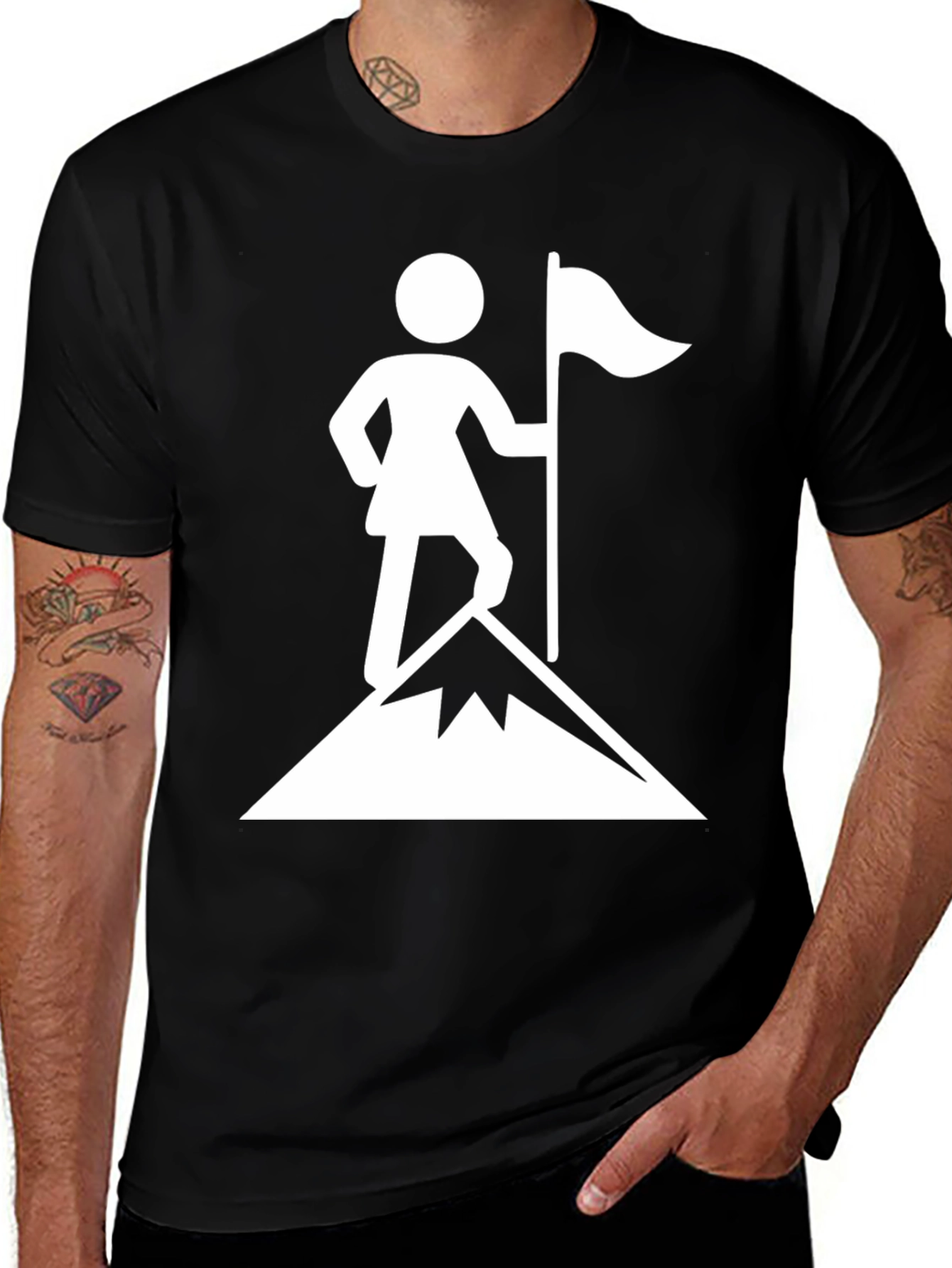 Mountain Climber Graphic Tee - Black