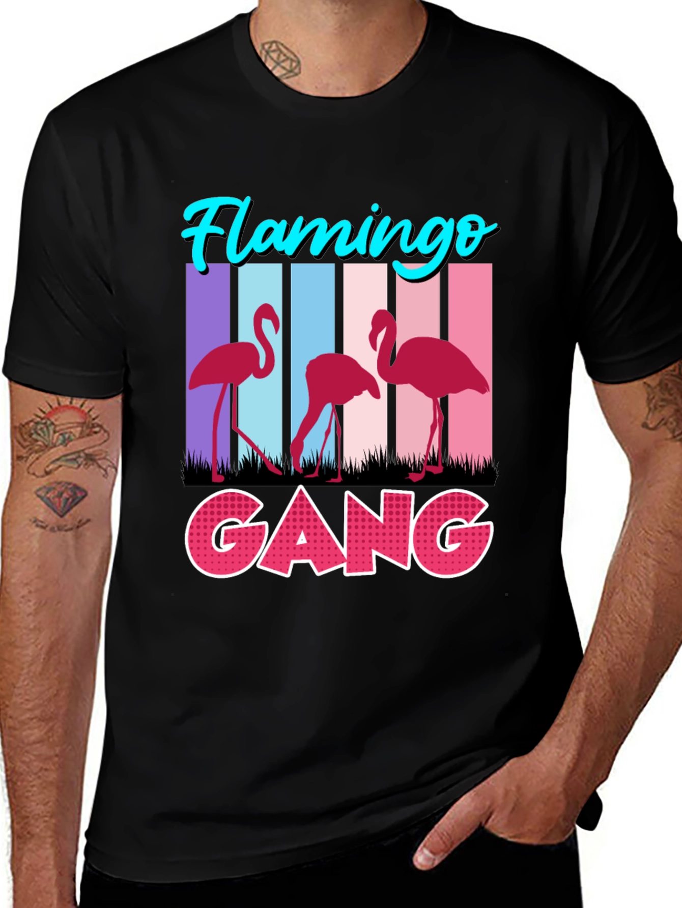 Black Flamingo Gang Graphic Tee main image