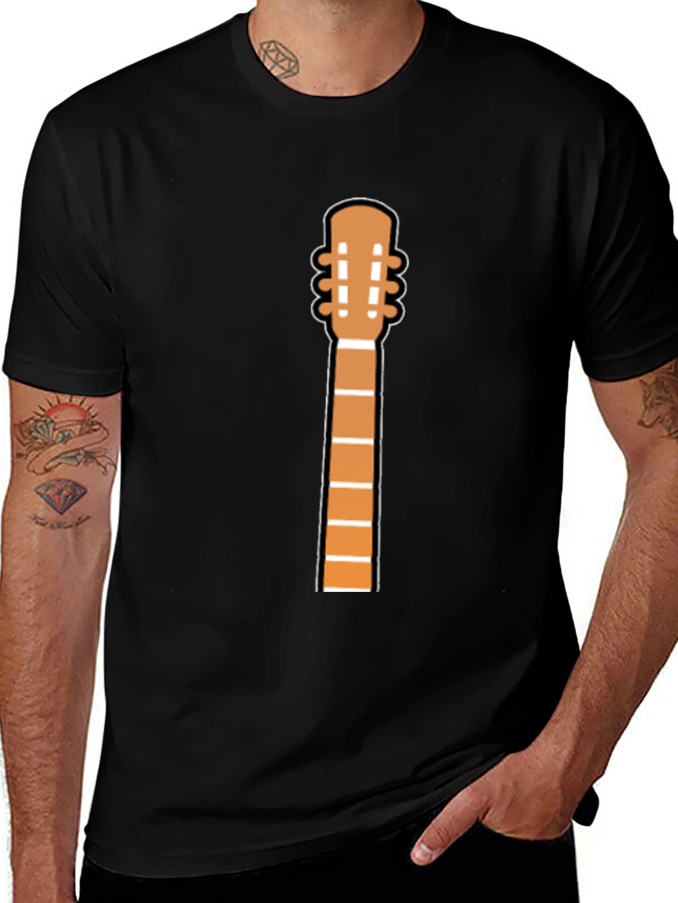 Variant 28 of Guitar Neck Graphic Tee - Music Lover T-Shirt