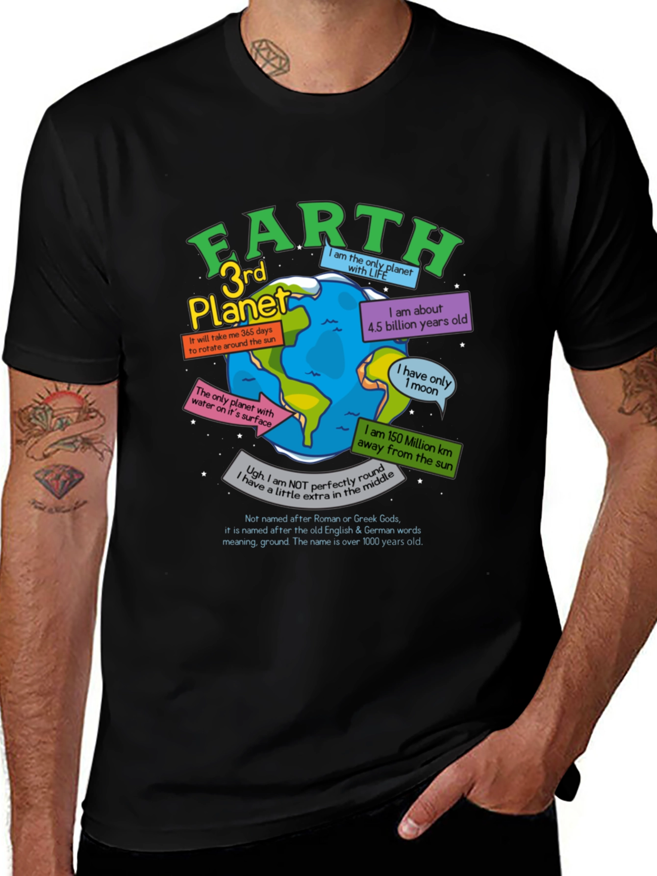 Earth Planet Facts Graphic T-Shirt