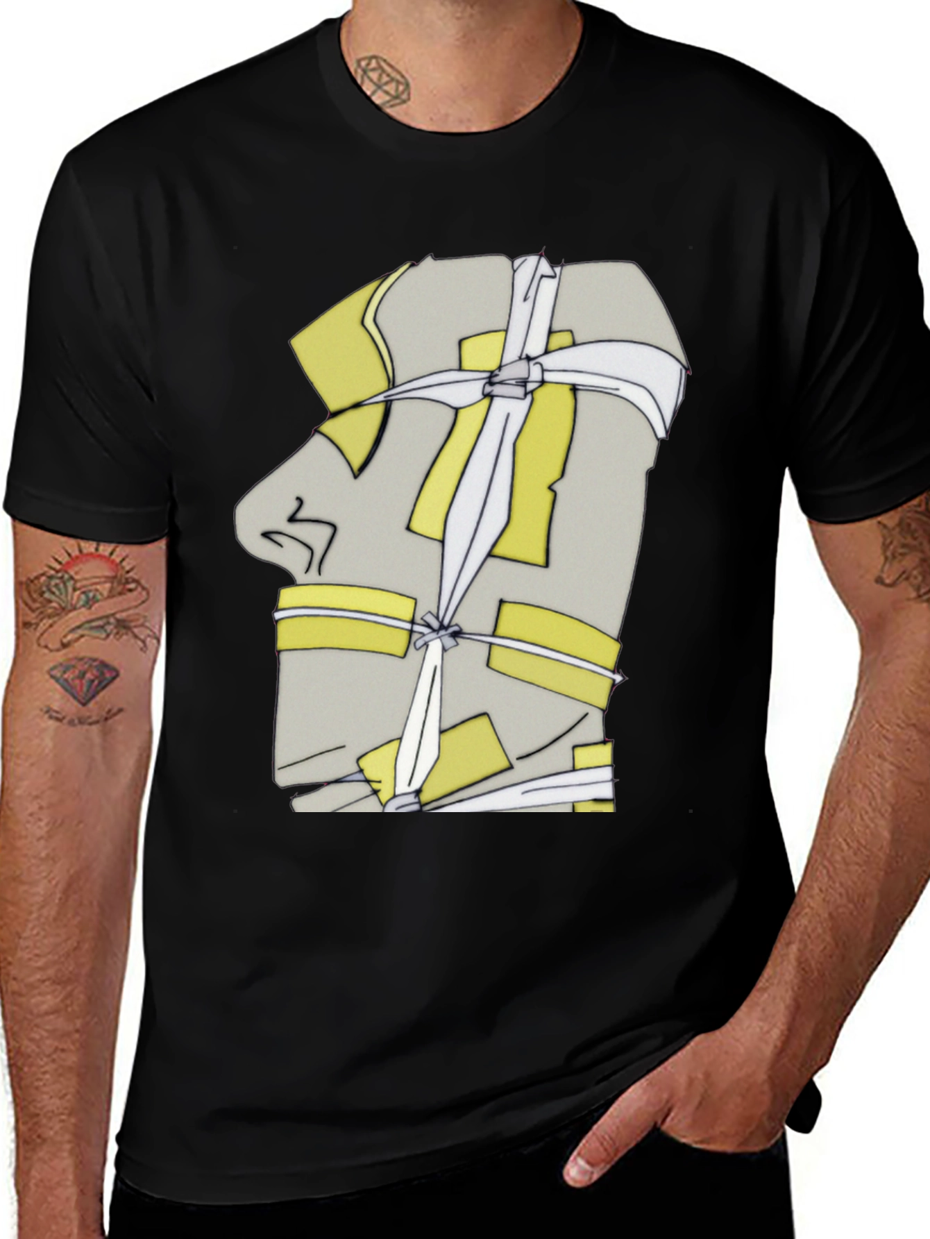 Variant 26 of Wrapped Head Graphic Tee - Black