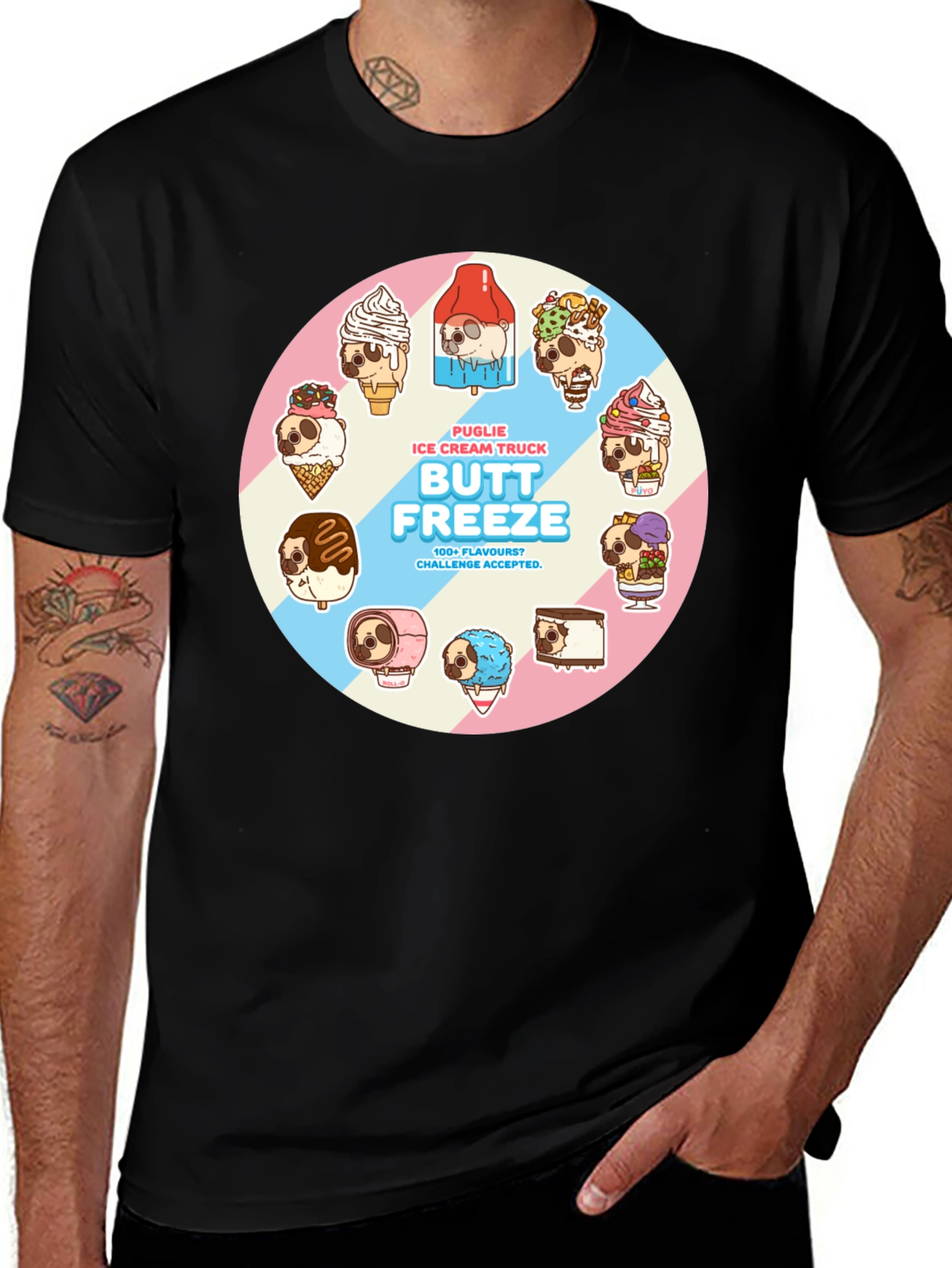 Variant 3 of Butt Freeze Puglie Ice Cream Truck T-Shirt