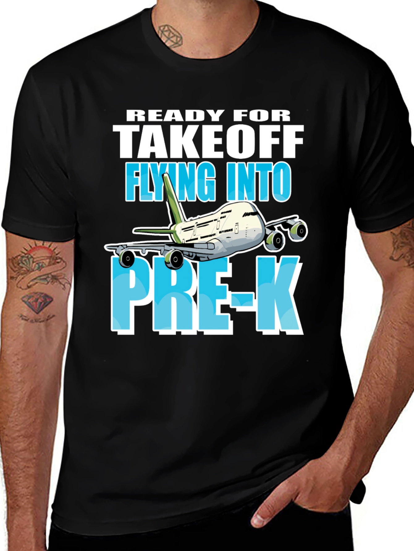 Black Ready for Takeoff Pre-K T-Shirt main image