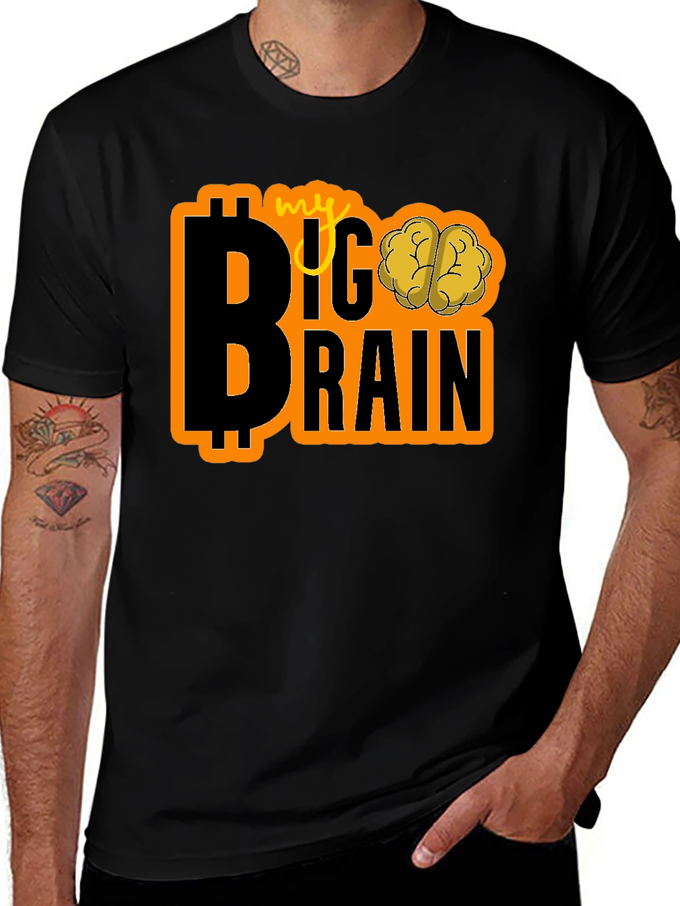 Variant 6 of My Big Brain Bitcoin Crypto T-Shirt