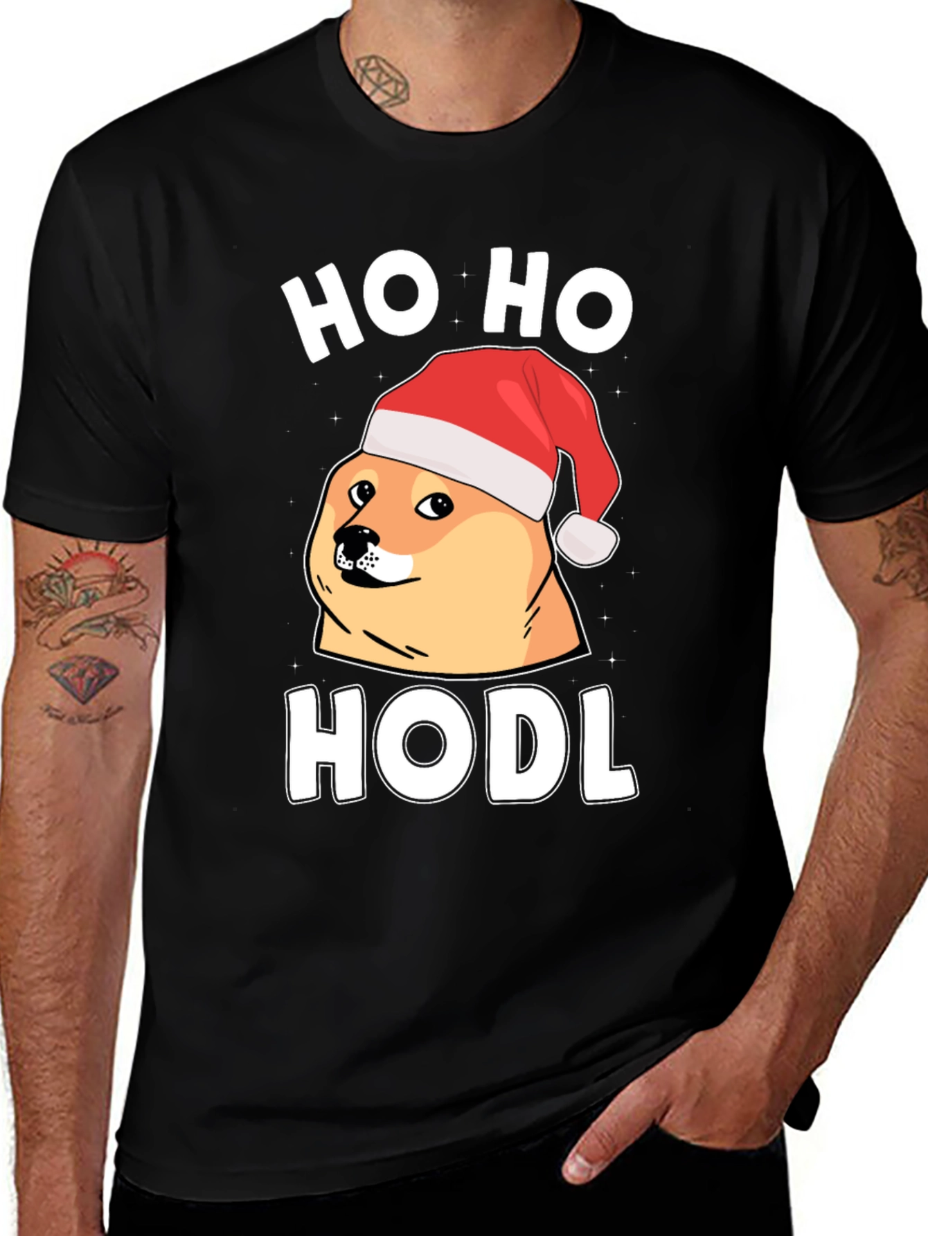 Ho Ho HODL Christmas Doge Crypto T-Shirt