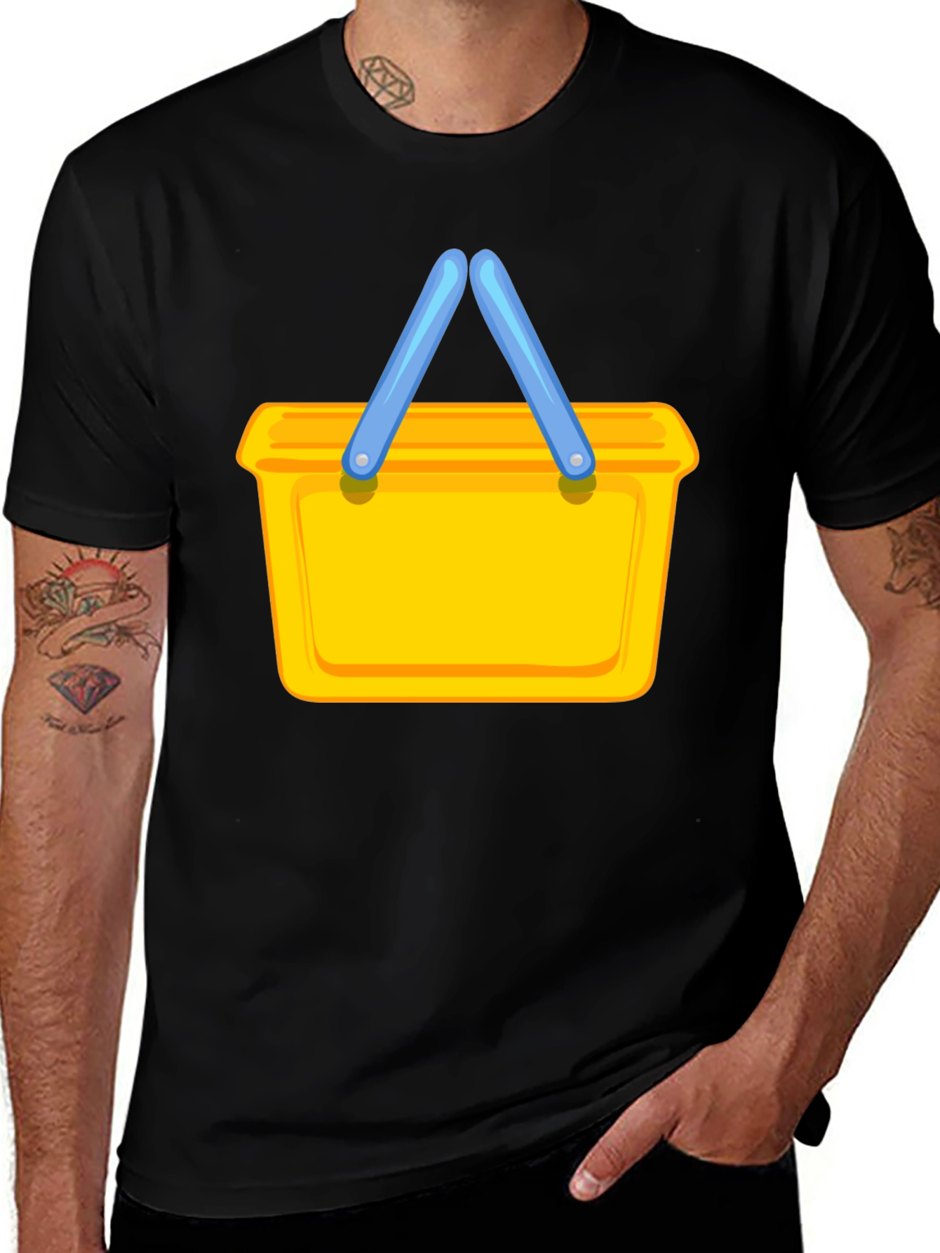 Variant 27 of Funny Shopping Basket Graphic Tee - Novelty Design