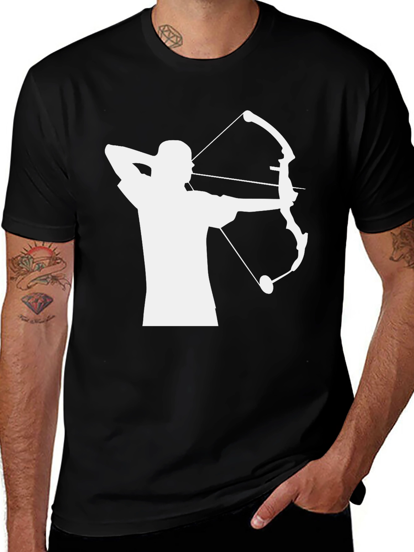 Variant 18 of Archery Silhouette Graphic T-Shirt - Black