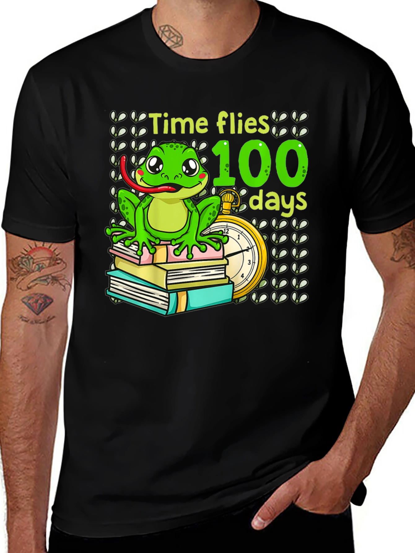 Variant 18 of Time Flies 100 Days Frog T-Shirt