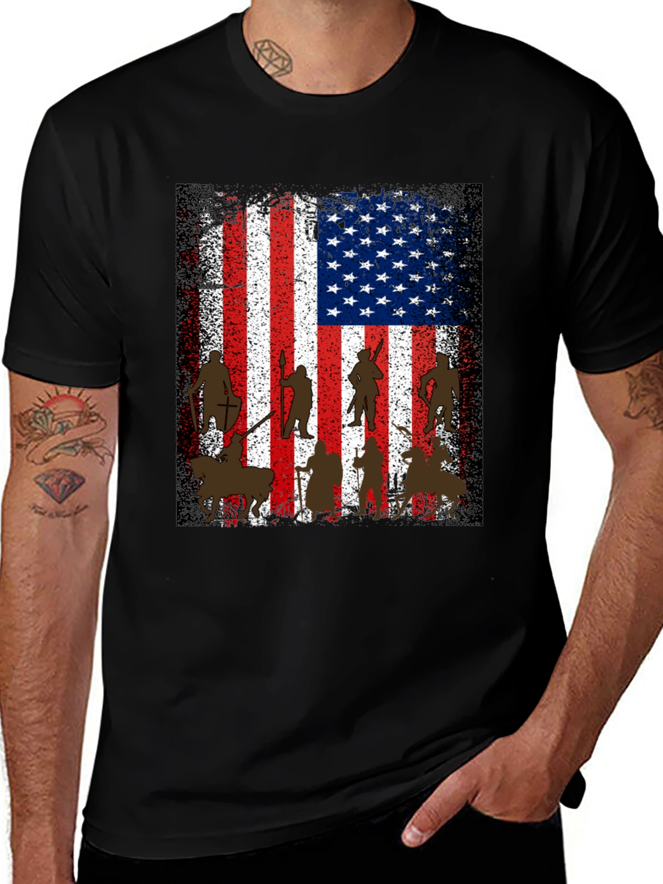 Variant 17 of American Flag Knight T-Shirt