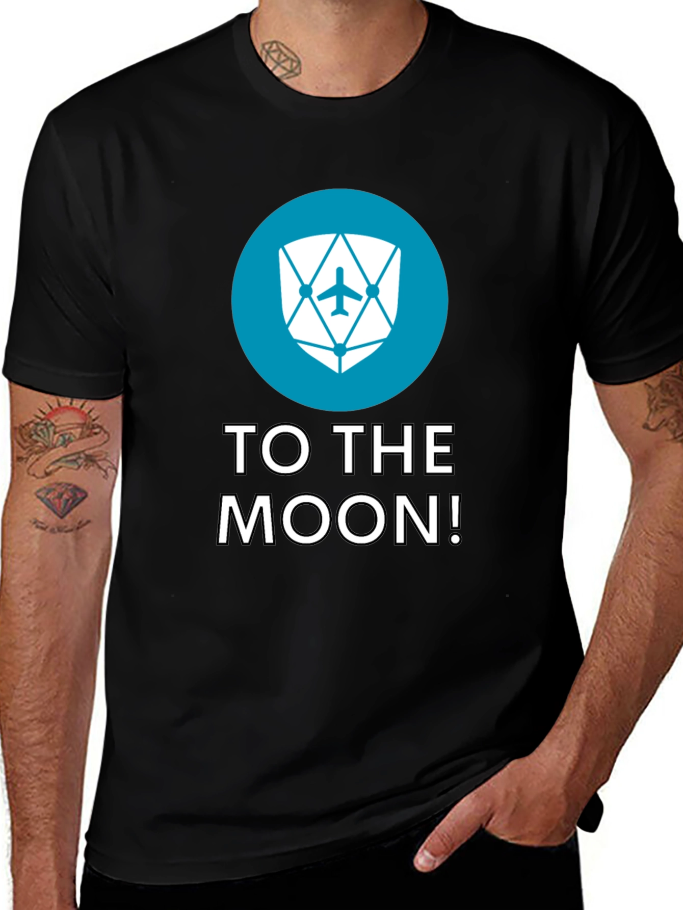 Variant 6 of To The Moon Black Tee - Crypto Inspired Design