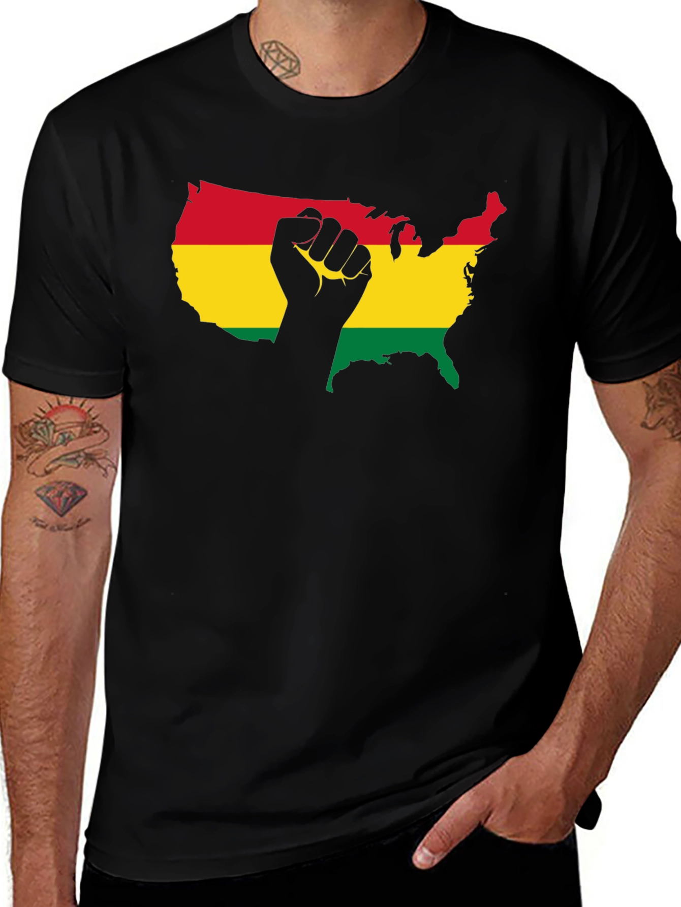 Pan-African USA Map T-Shirt