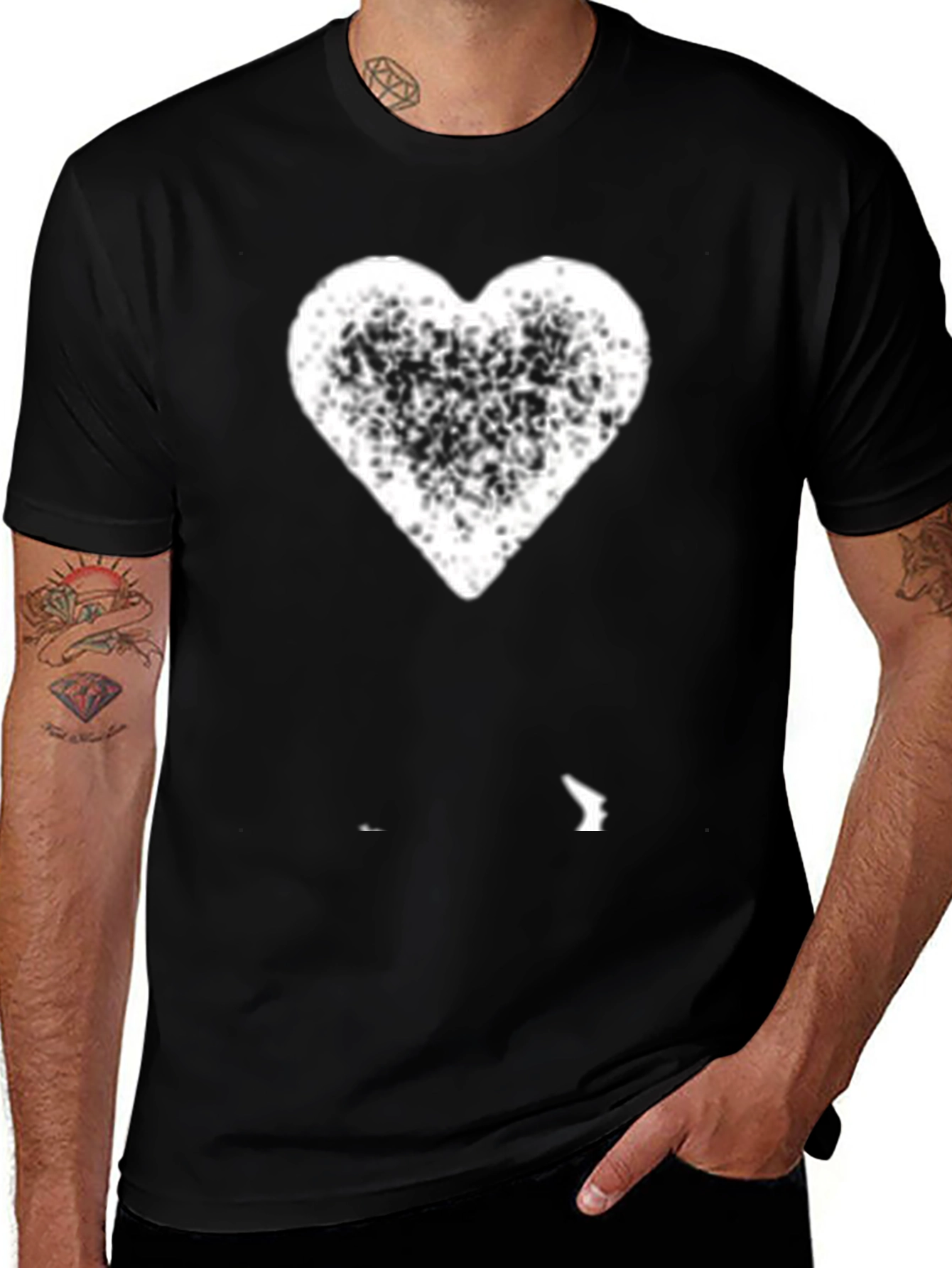 Variant 27 of Heart Graphic Black T-Shirt Casual Style
