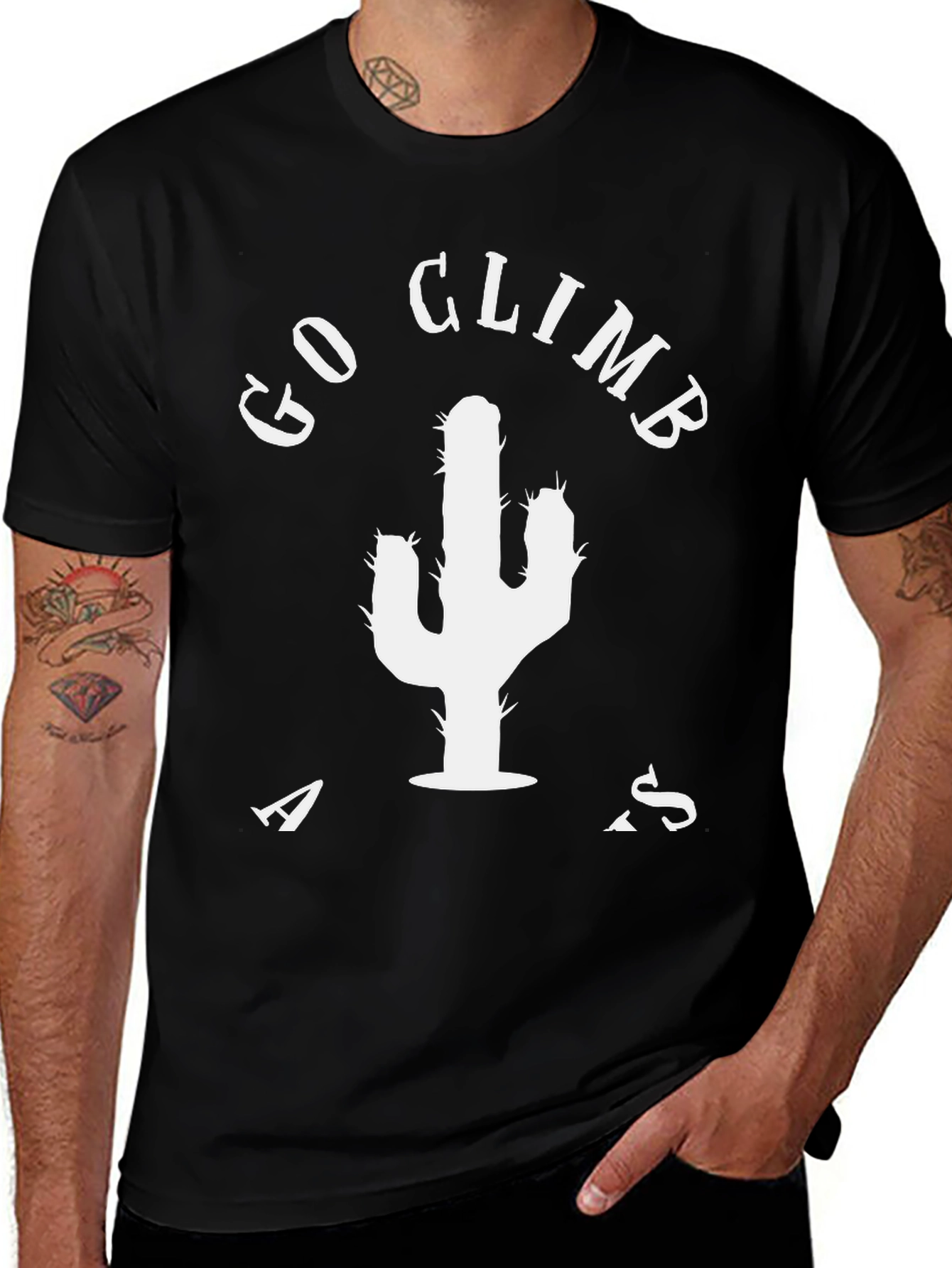 Variant 28 of Go Climb A Cactus T-Shirt - Black