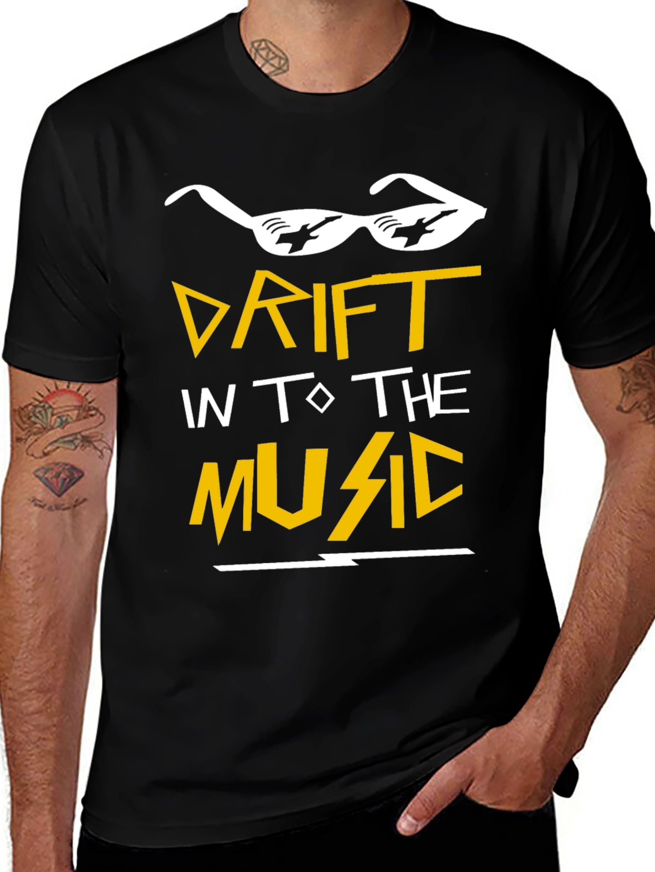 Variant 12 of Drift Into the Music Graphic Tee - Black