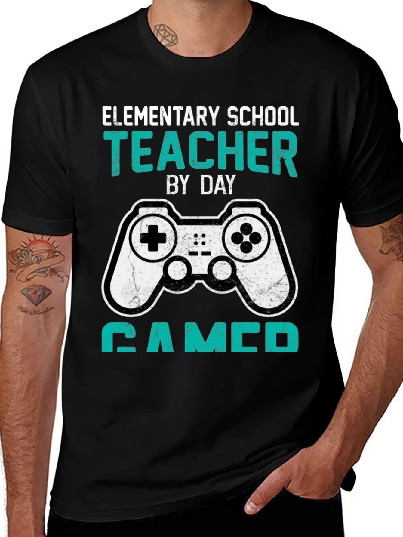 Variant 7 of Elementary School Teacher Gamer T-Shirt