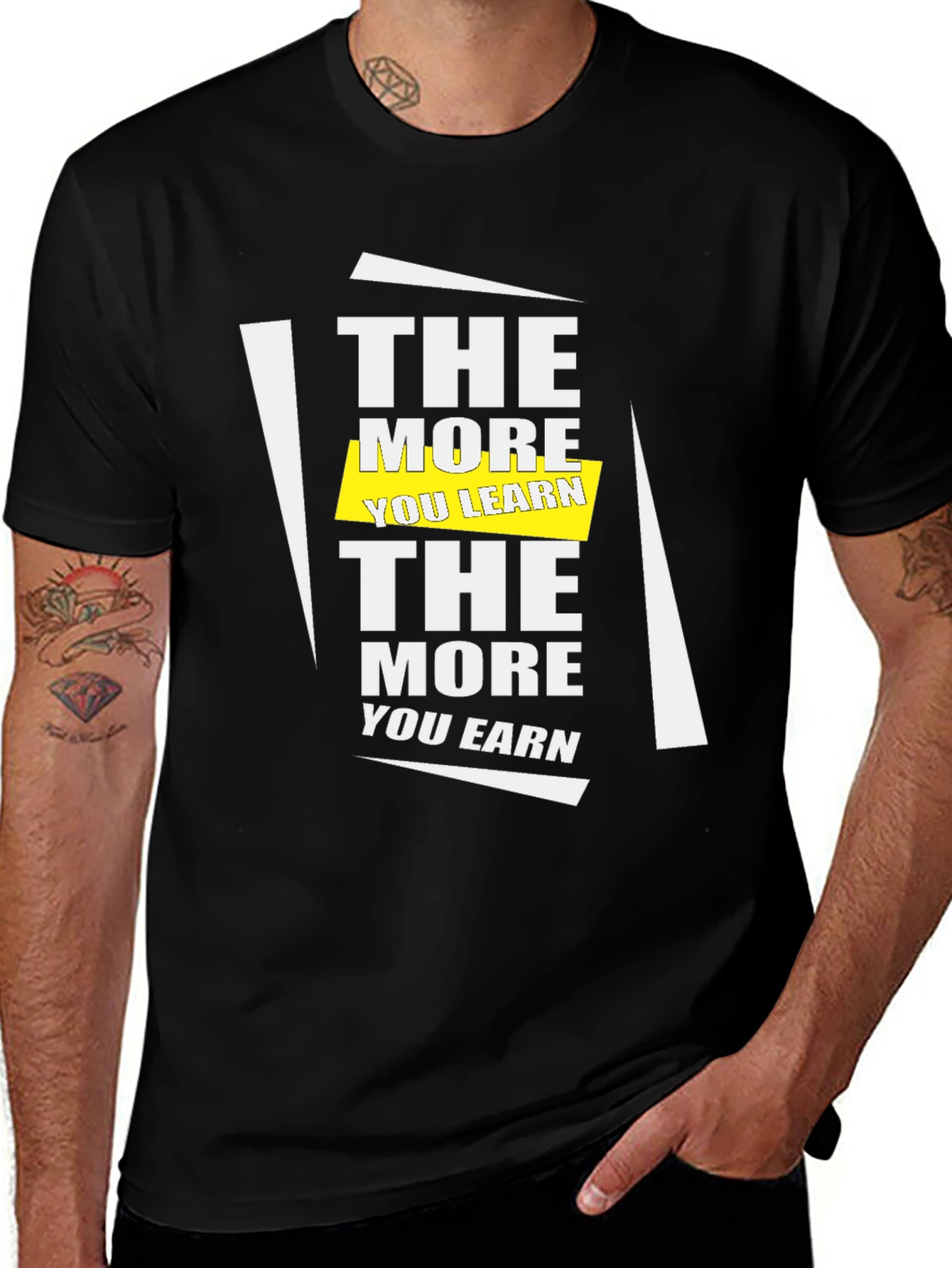 Variant 12 of The More You Learn Motivational Graphic Tee