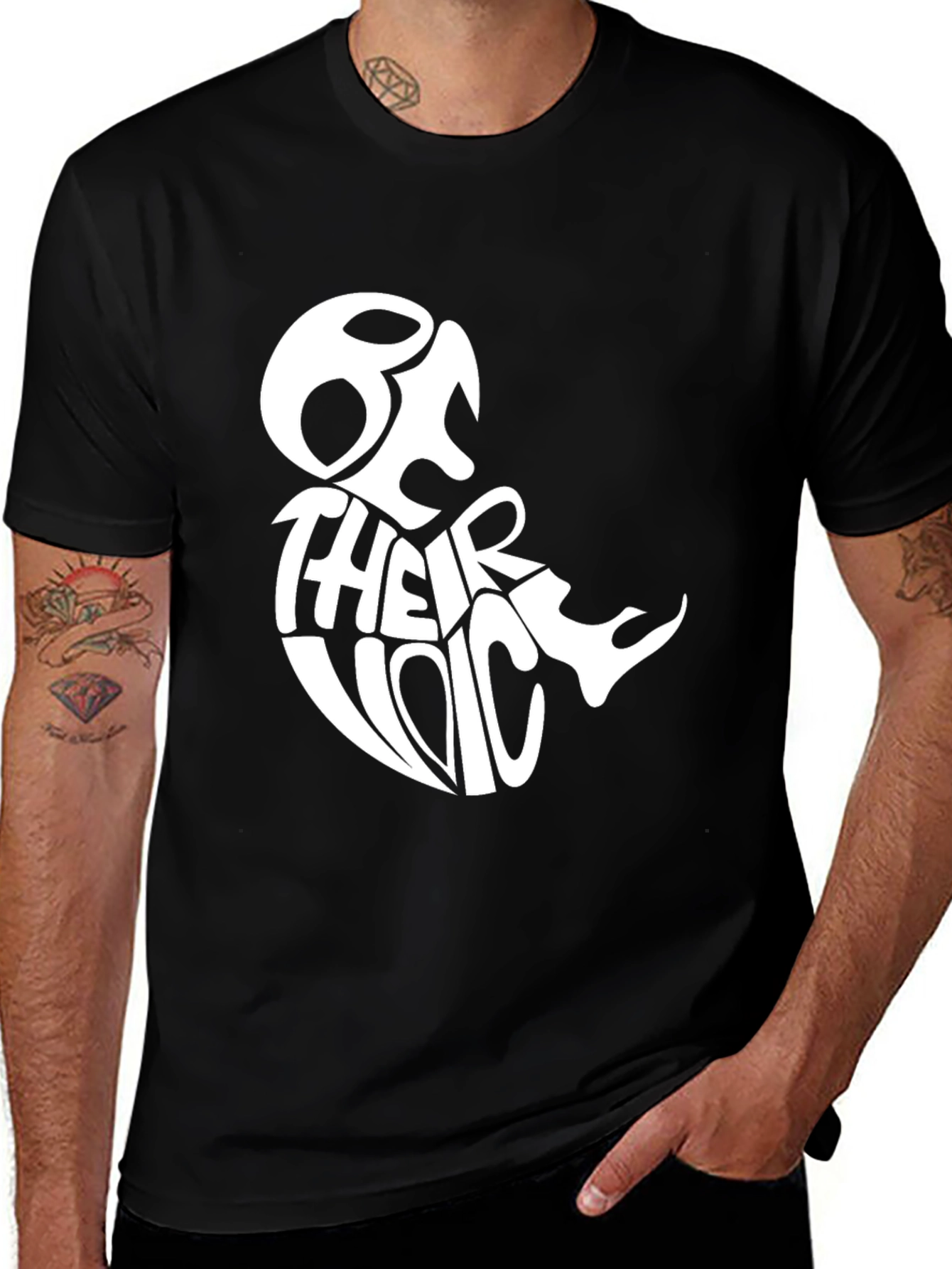 Variant 19 of Be Their Voice Black Graphic Tee