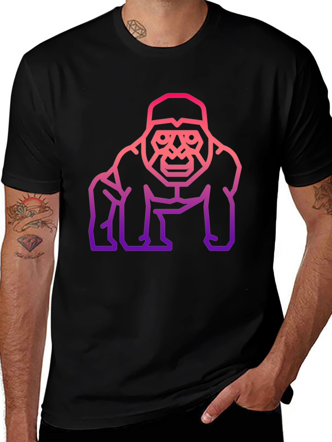 Black Gorilla Graphic Tee - Modern Streetwear main image