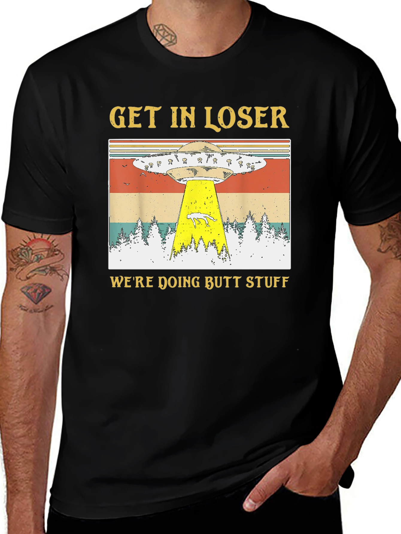 Variant 2 of Get In Loser UFO Abduction T-Shirt
