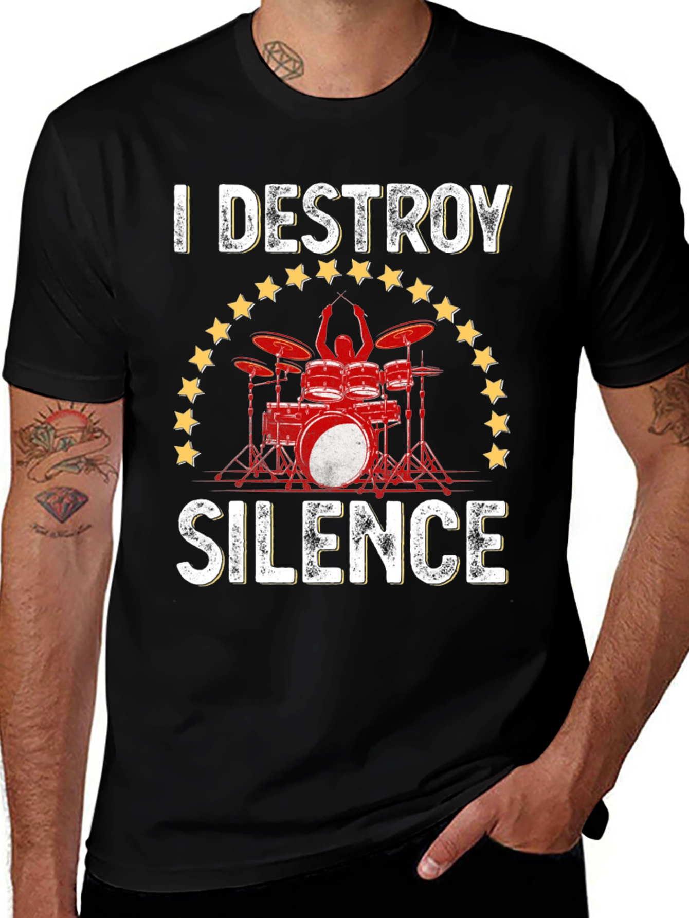 I Destroy Silence Drummer T-Shirt