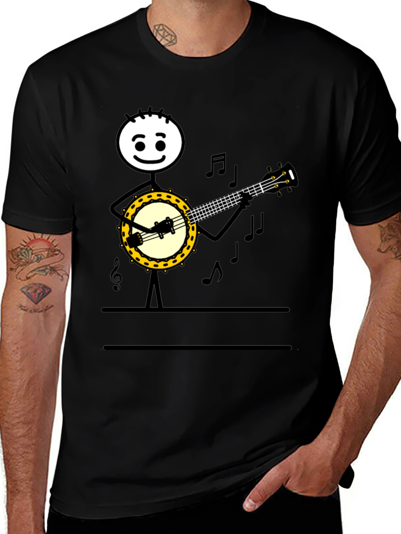 Variant 4 of Banjo Player Graphic Tee - Musician's Humor T-Shirt