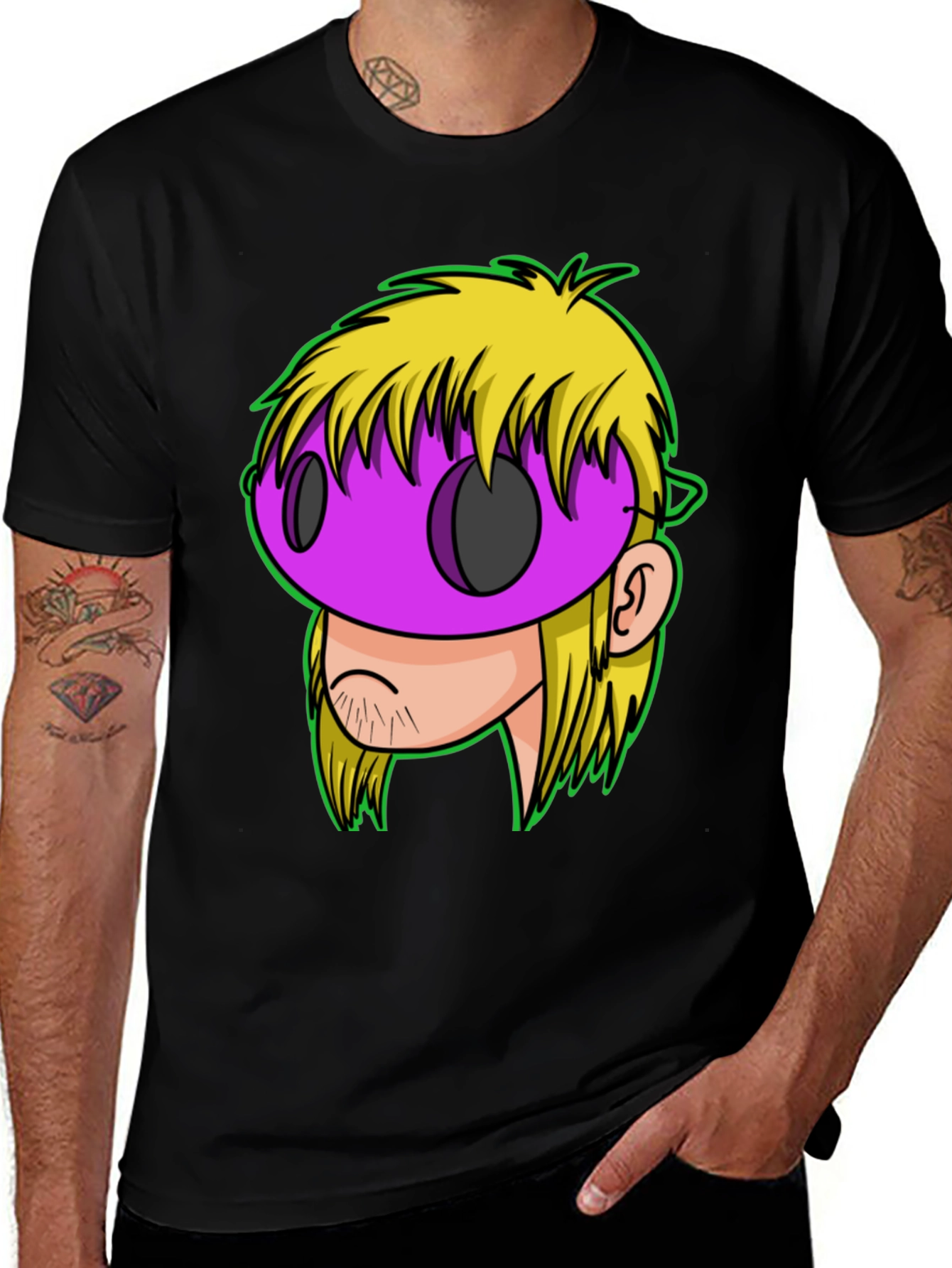 Variant 22 of Graphic T-Shirt - Cartoon Mask Design