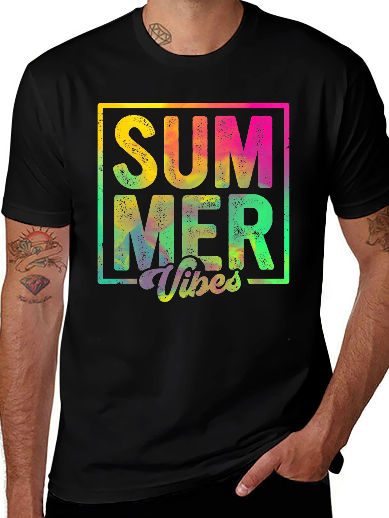 Variant 21 of Summer Vibes Graphic Tee - Black