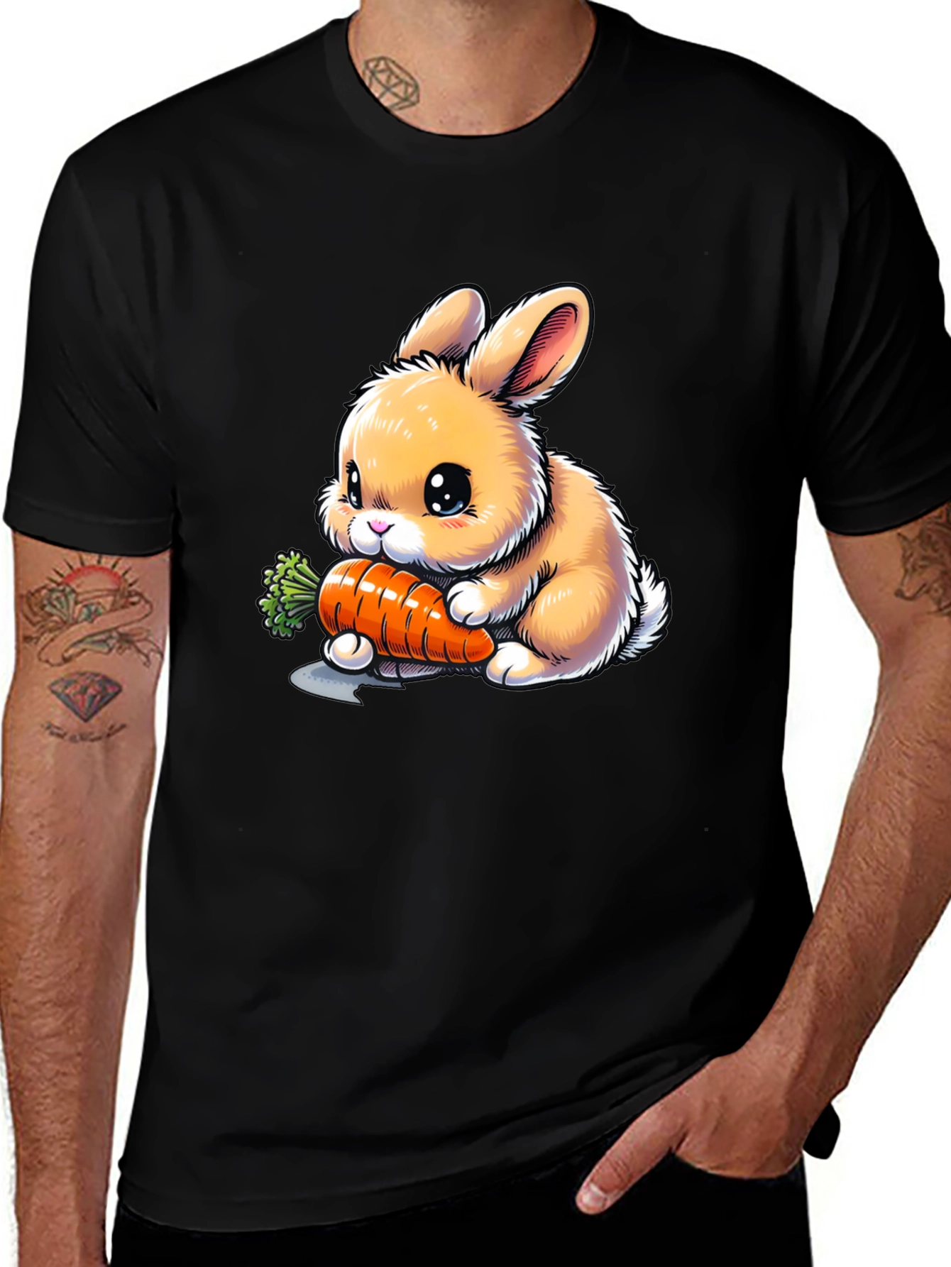 Cute Bunny Carrot Graphic Tee