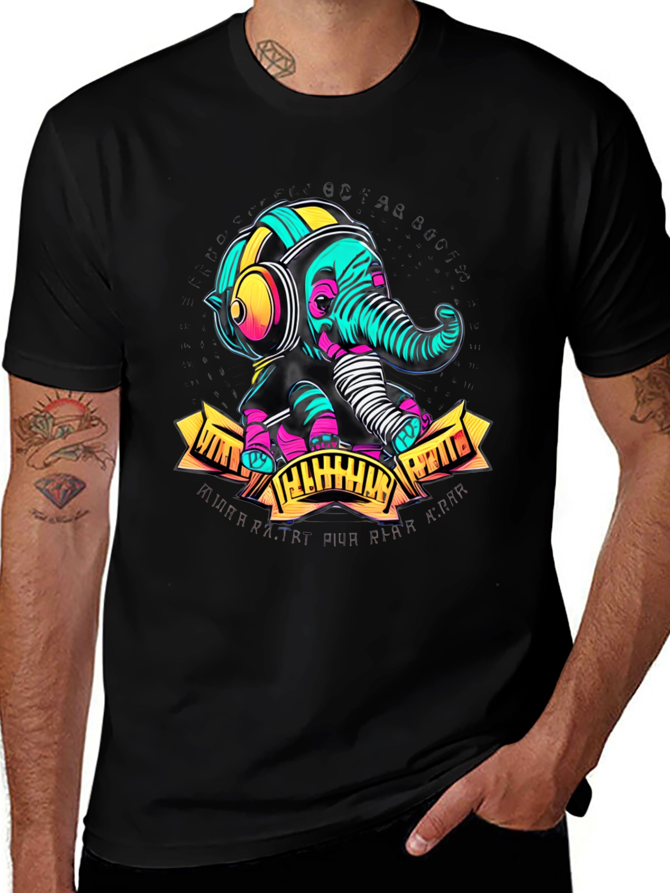 DJ Elephant Graphic Tee - Cool & Unique Design