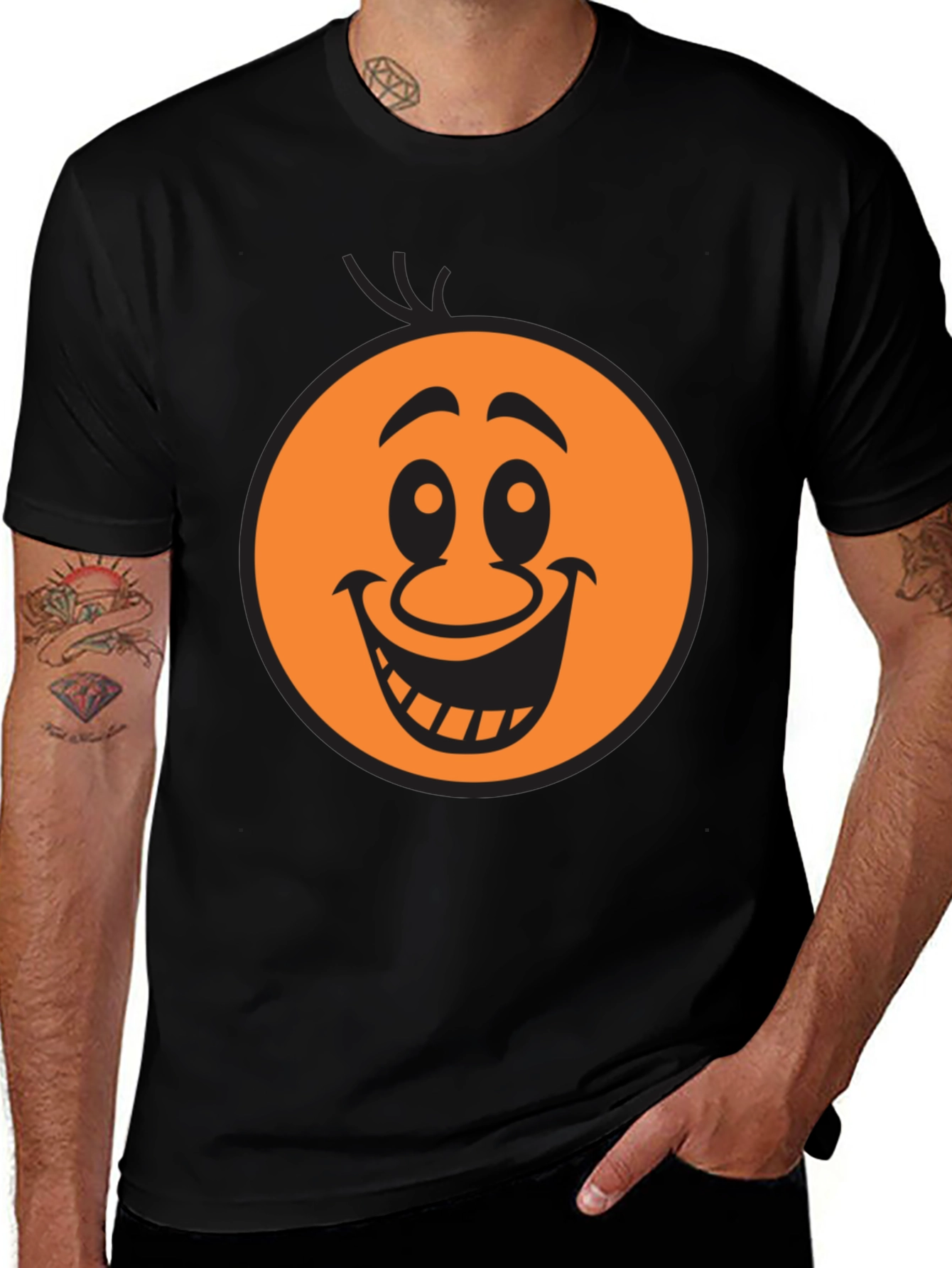 Variant 13 of Funny Smiley Face Graphic Black T-Shirt