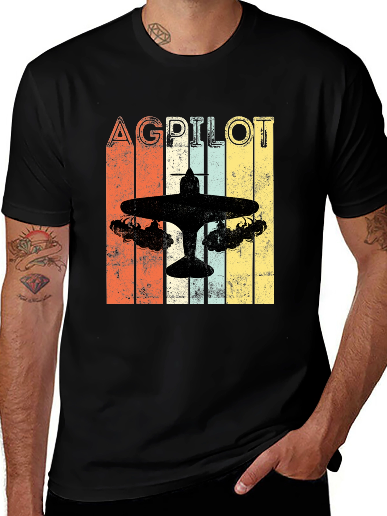 Vintage Ag Pilot T-Shirt - Crop Duster Design