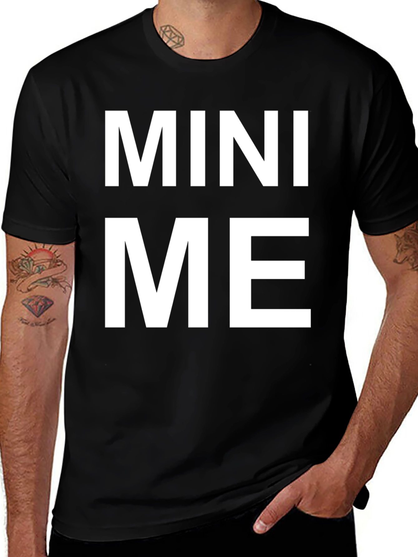 Variant 5 of Mini Me Graphic Print Black T-Shirt