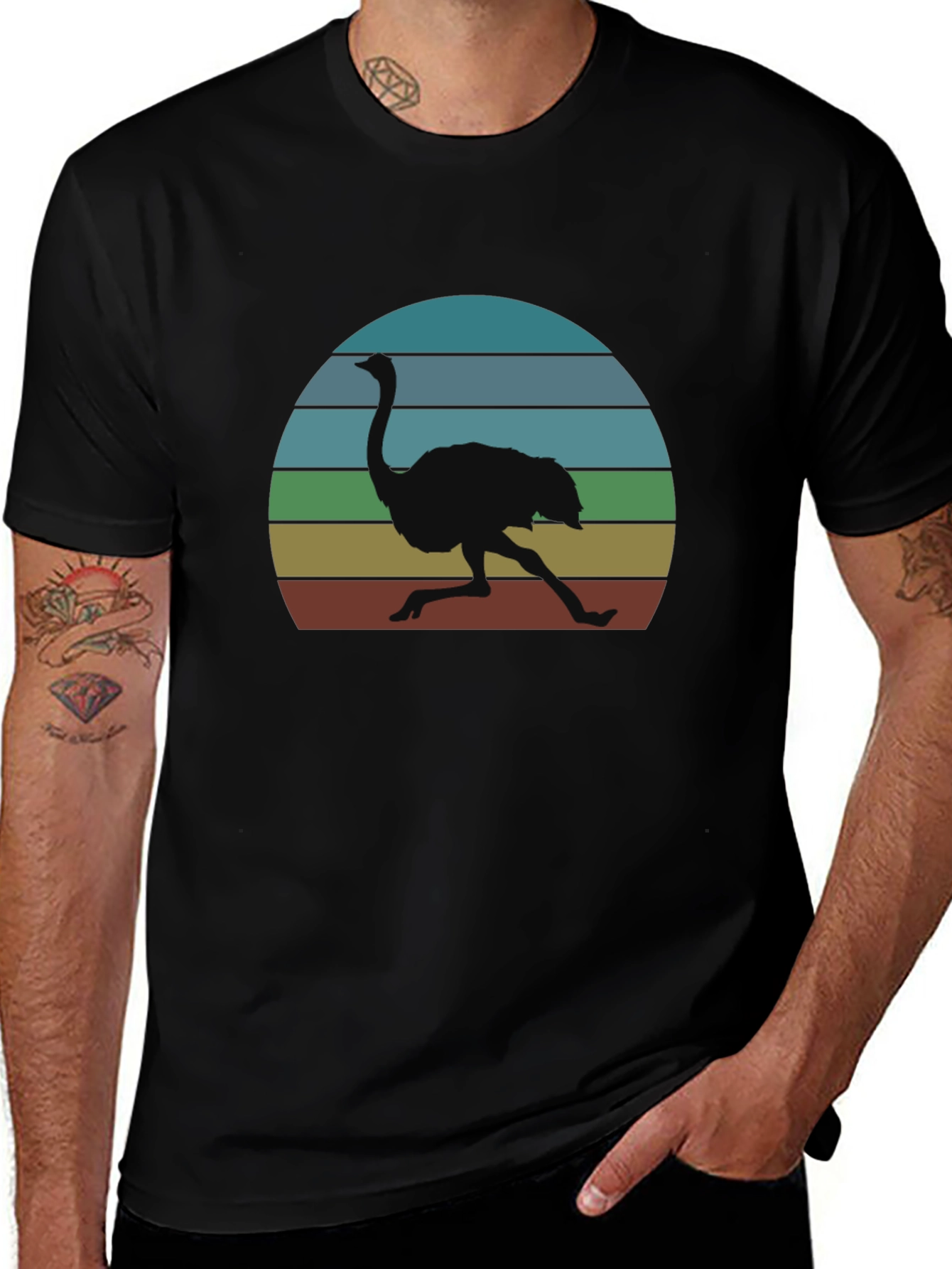 Variant 28 of Retro Ostrich Sunset T-Shirt
