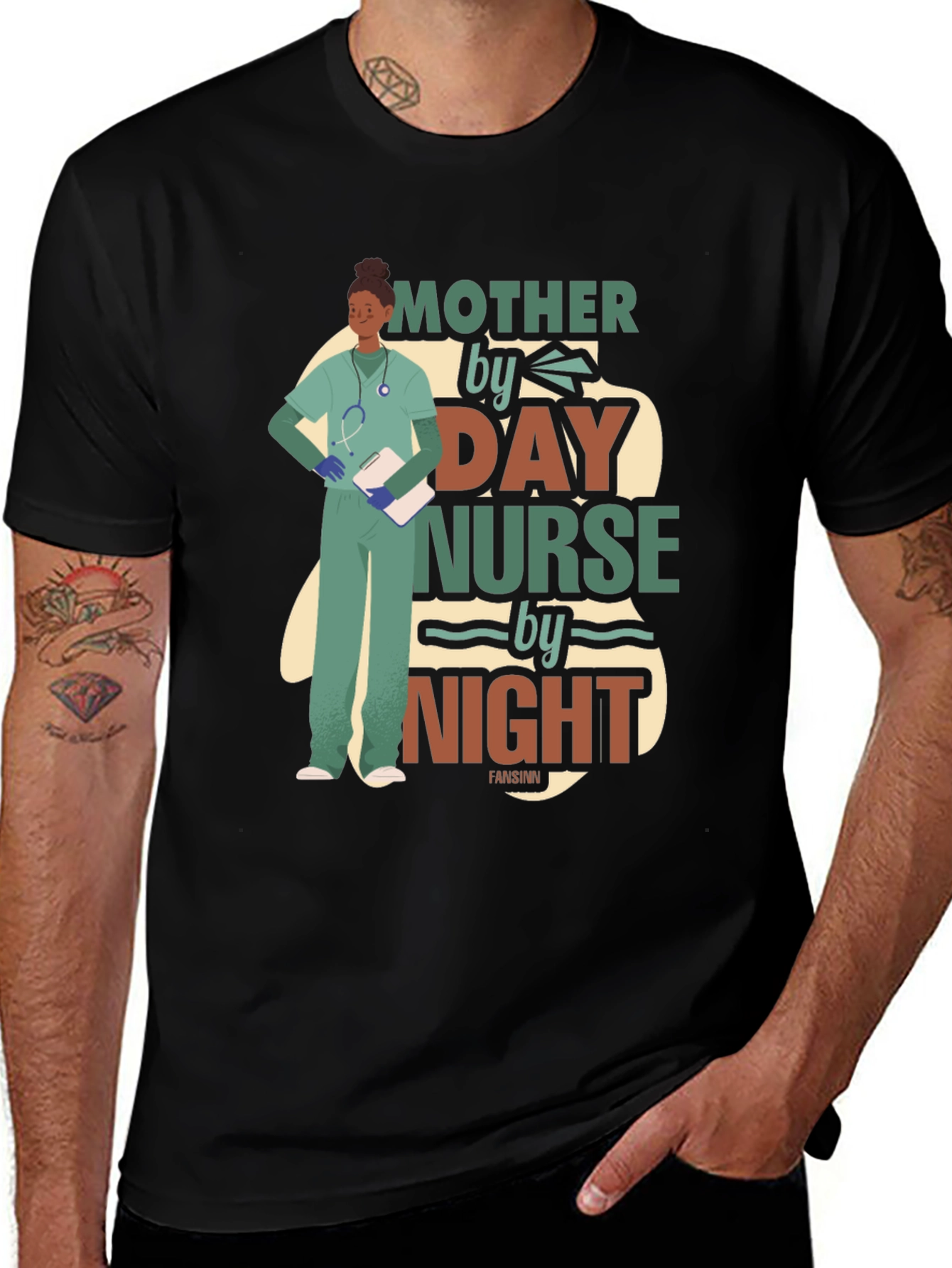 Variant 13 of Mother by Day, Nurse by Night Graphic Tee