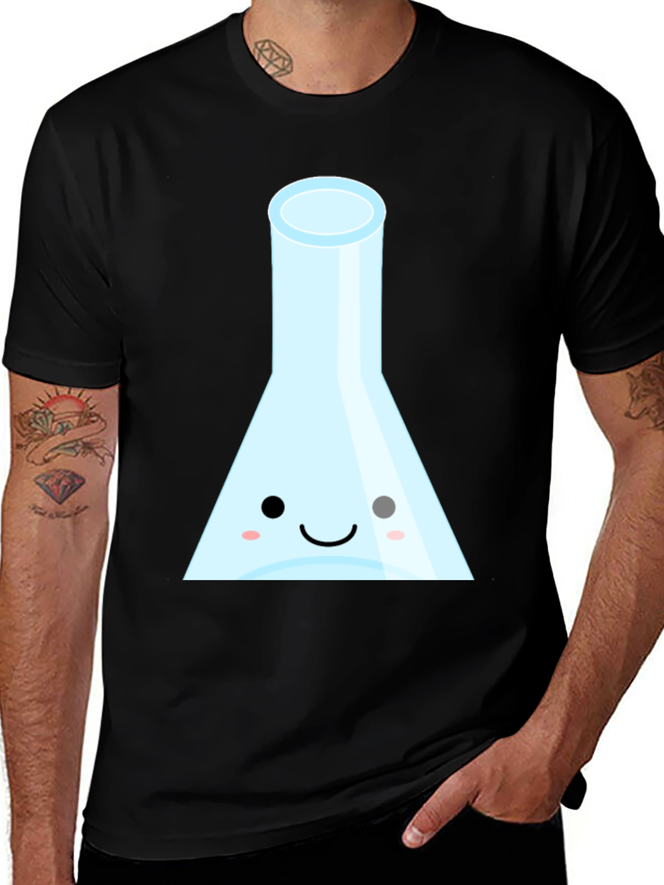 Variant 17 of Cute Science Flask Black T-Shirt