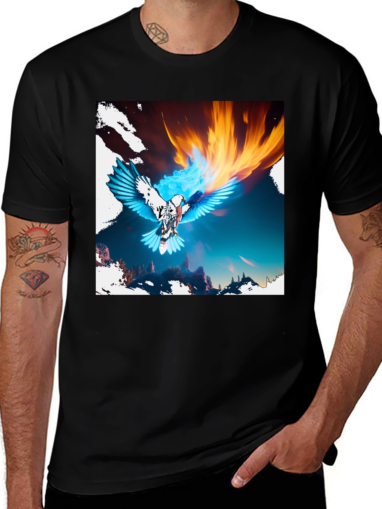 Variant 30 of Fire & Ice Eagle Graphic Tee
