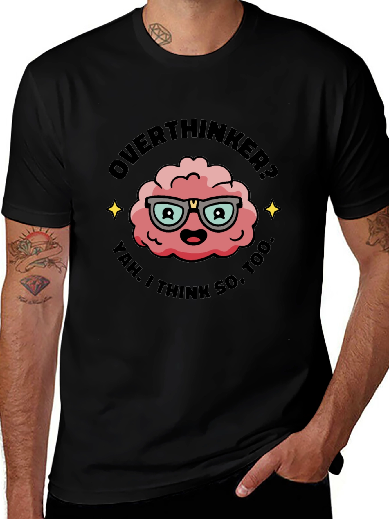 Variant 12 of Overthinker T-Shirt - Funny Brain Graphic Tee
