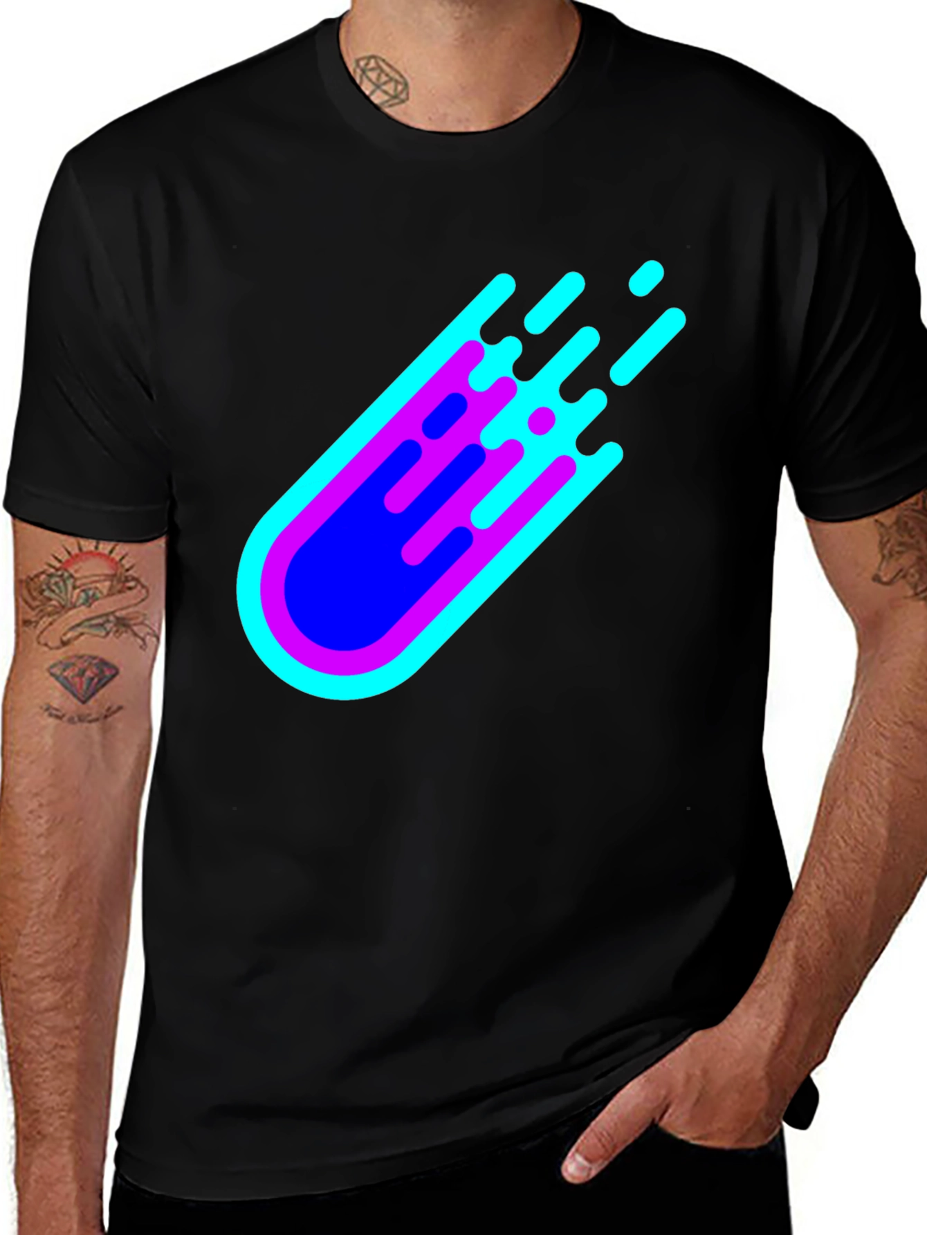 Variant 10 of Modern Comet Graphic Black T-Shirt