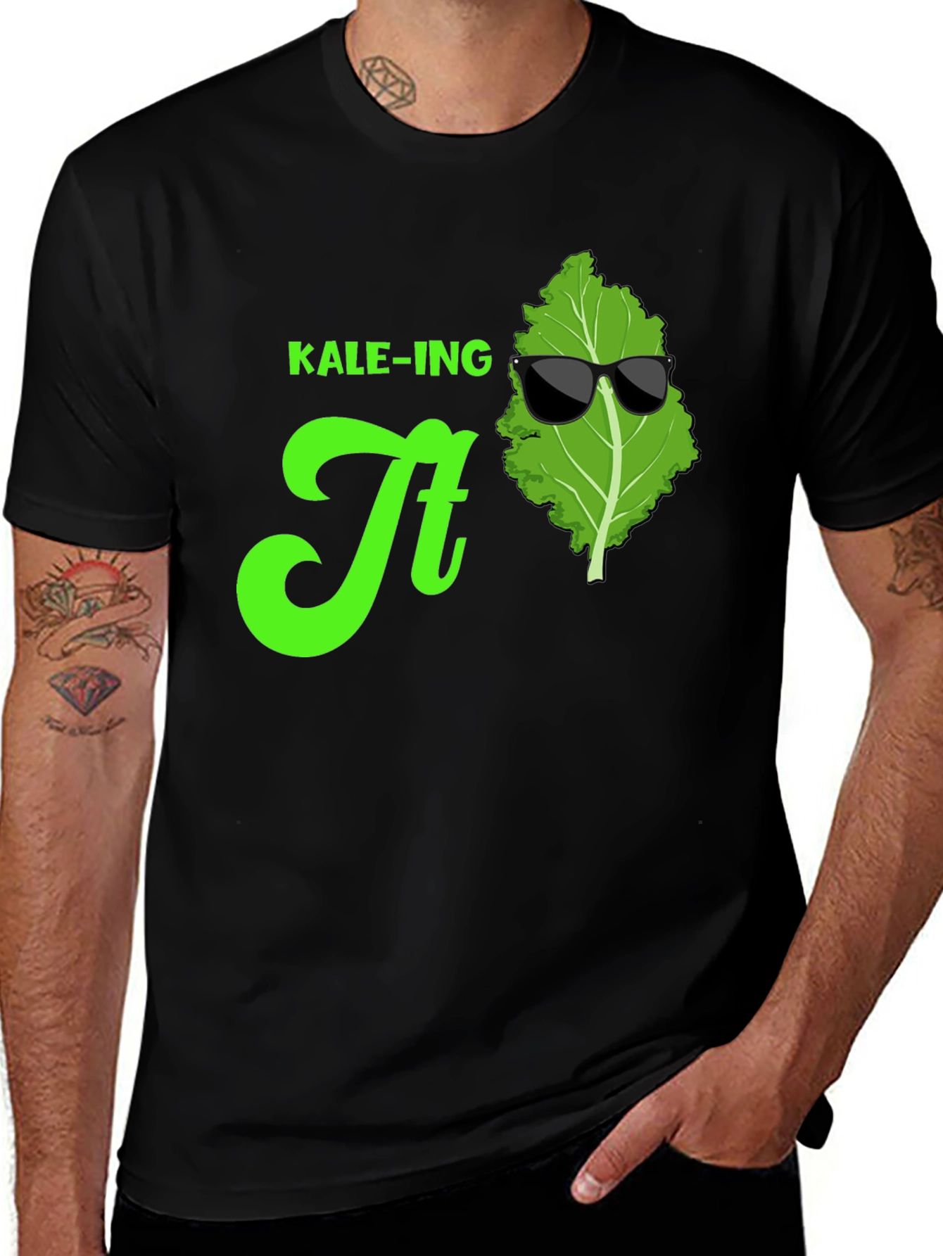 Variant 14 of KALE-ING It T-Shirt: Cool Green Graphic Tee