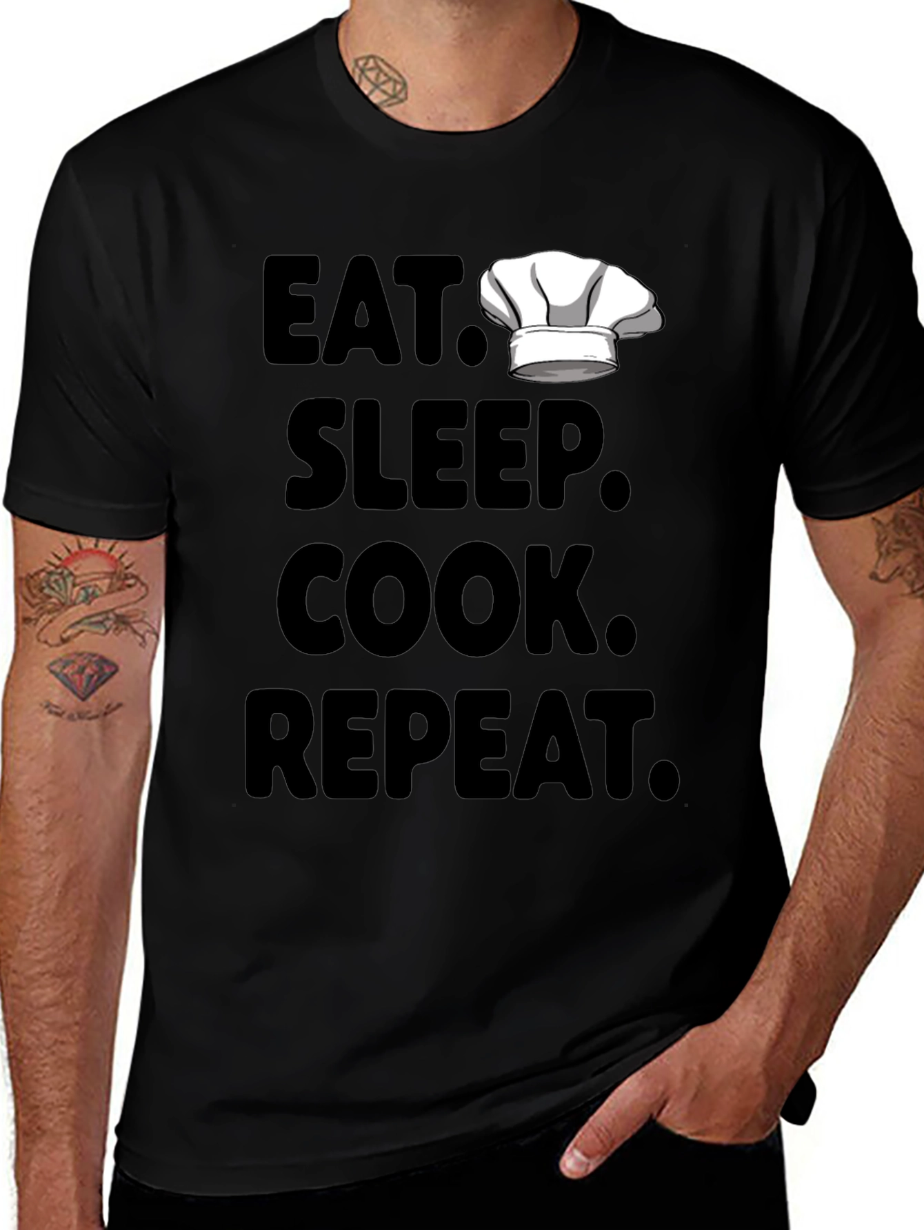 Eat Sleep Cook Repeat T-Shirt - Chef Edition