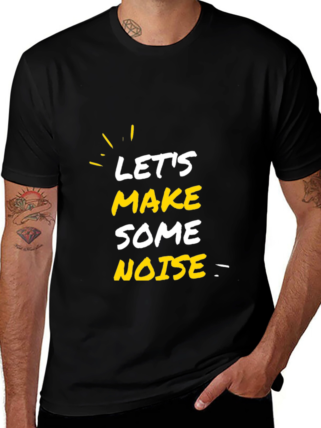 Variant 21 of Let's Make Some Noise Graphic Tee - Black Cotton Blend