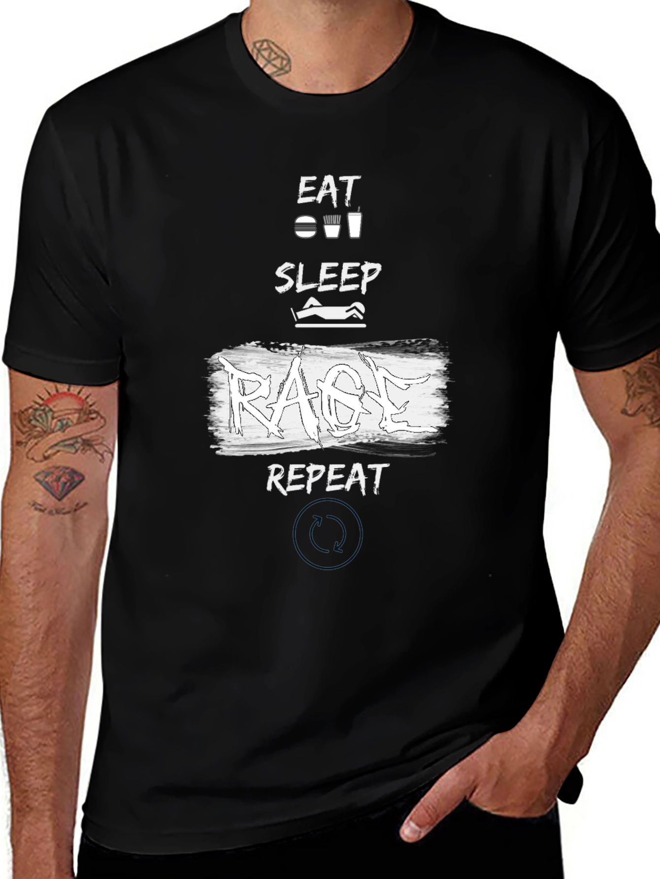 Variant 6 of Eat Sleep Rage Repeat Black T-Shirt