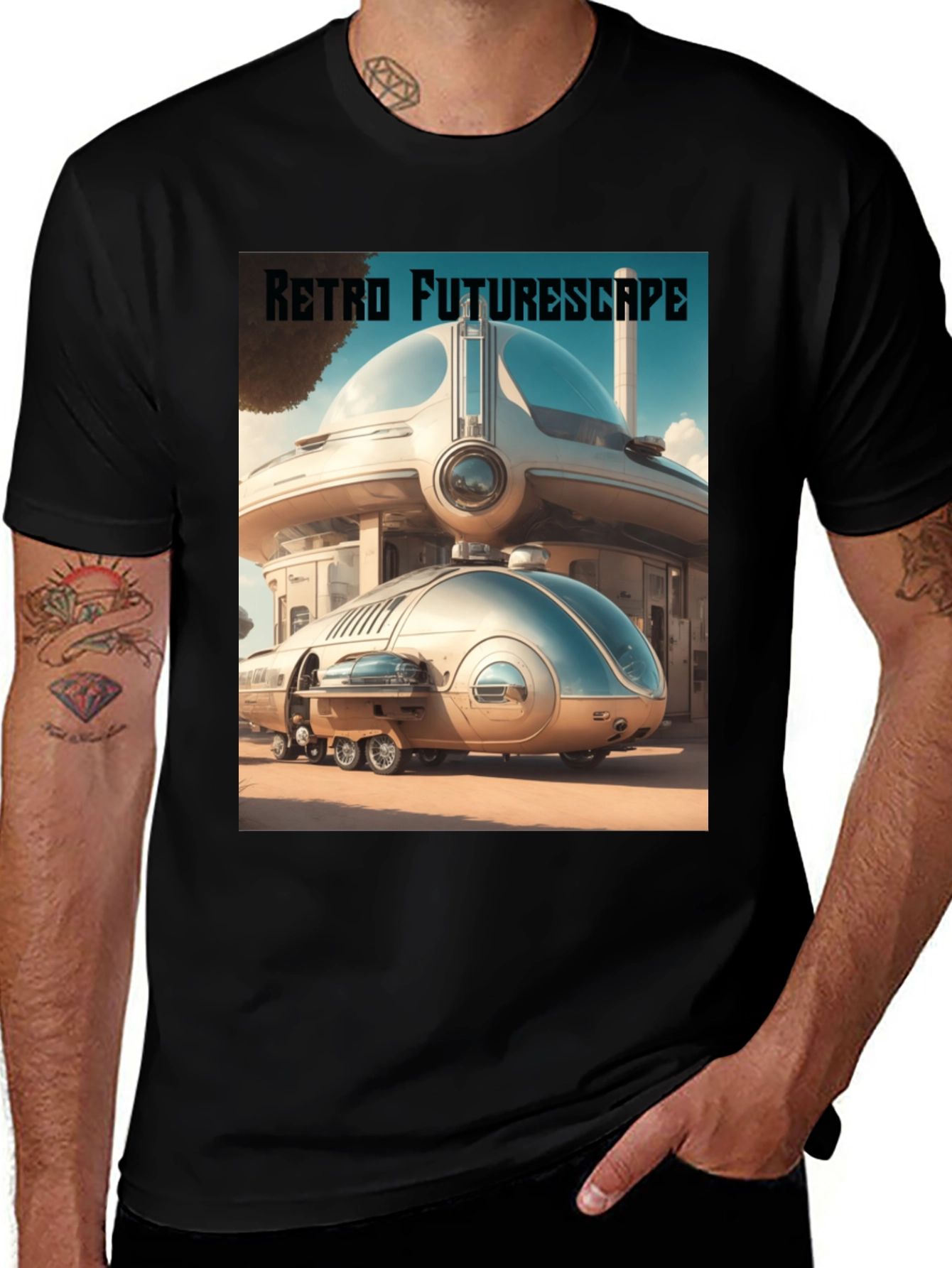 Variant 7 of Retro Futurescape Graphic Tee