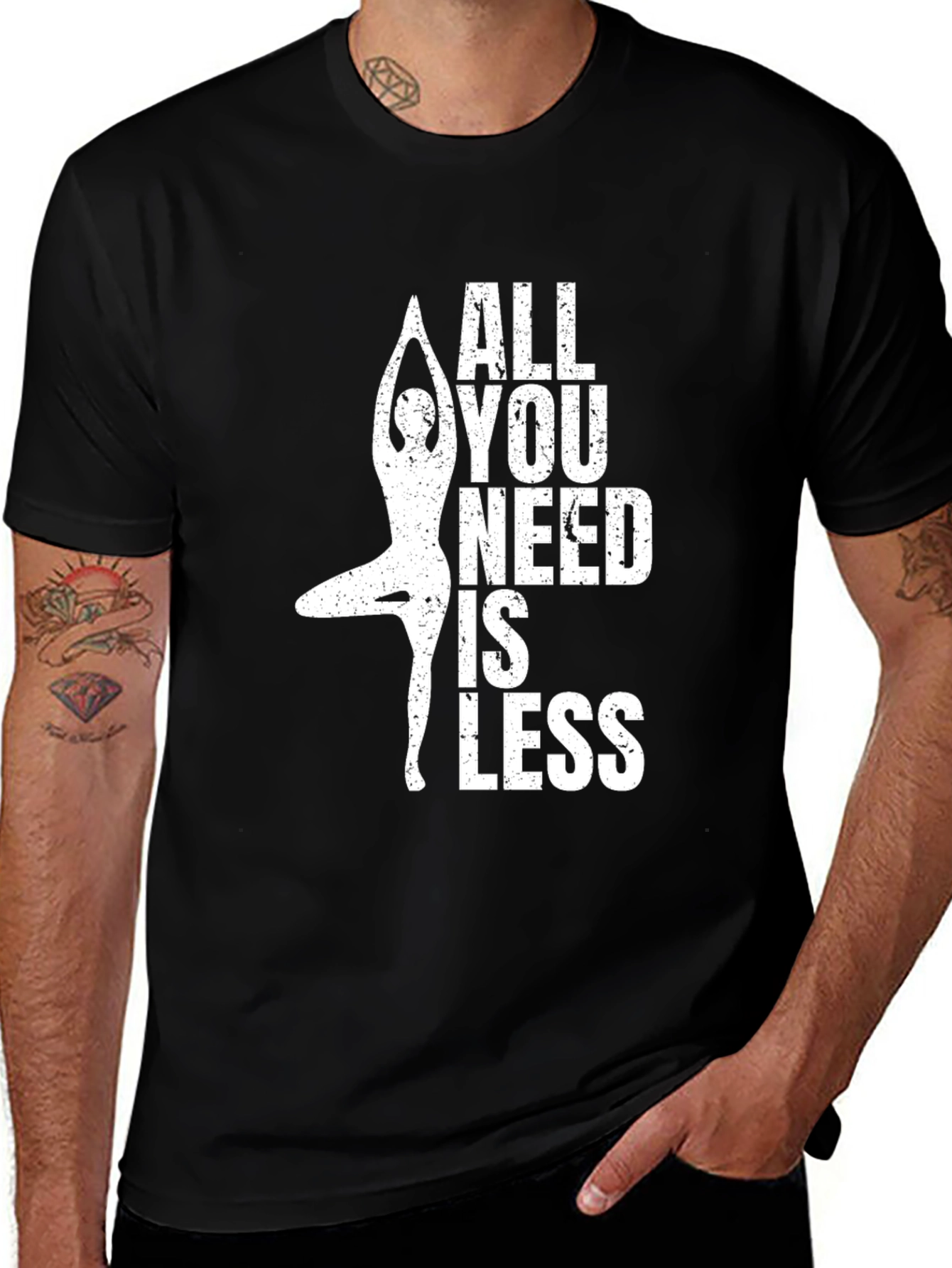 Variant 4 of Yoga Lover Graphic Tee - All You Need Is Less