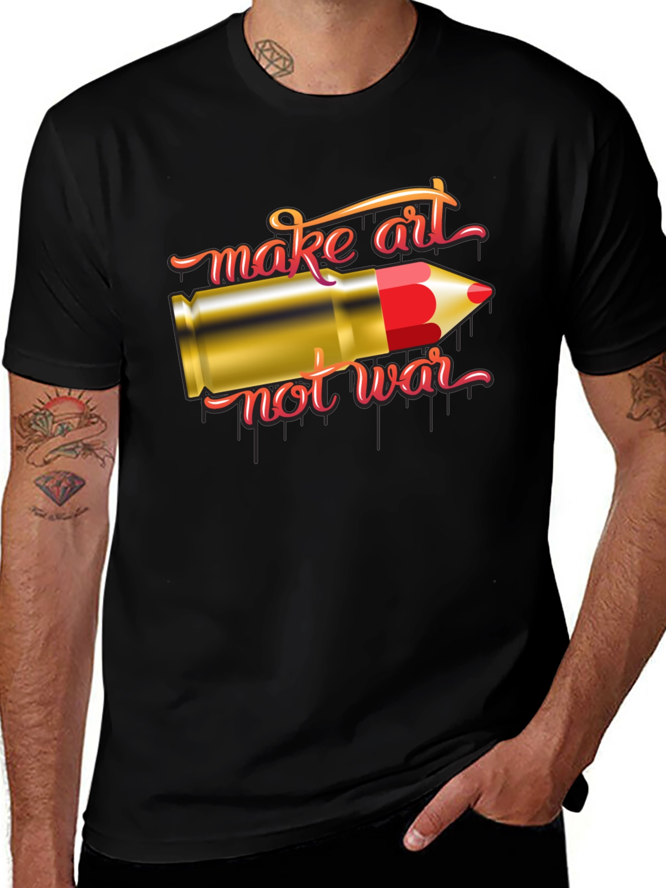 Variant 17 of Make Art Not War Graphic T-Shirt