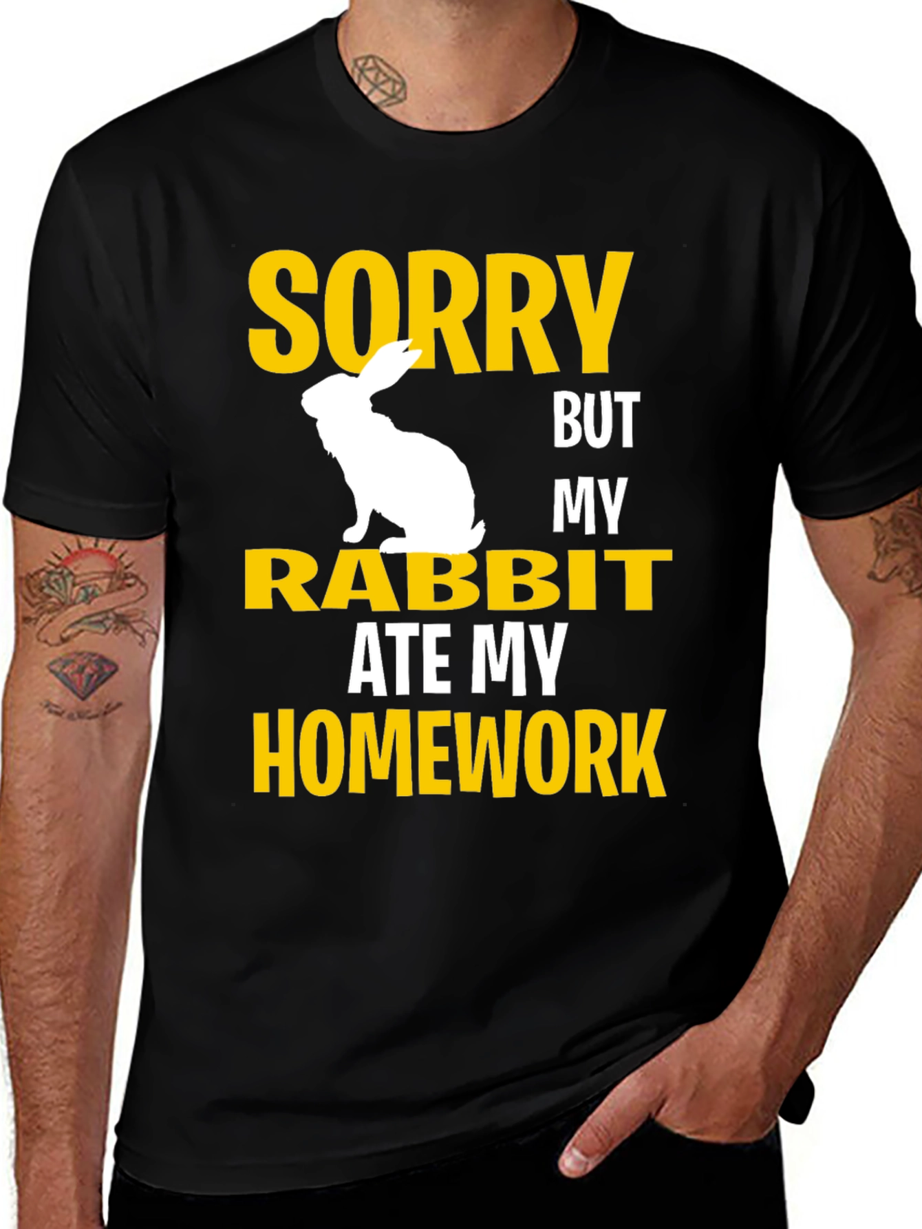 Variant 21 of Funny Rabbit Ate My Homework Graphic T-Shirt