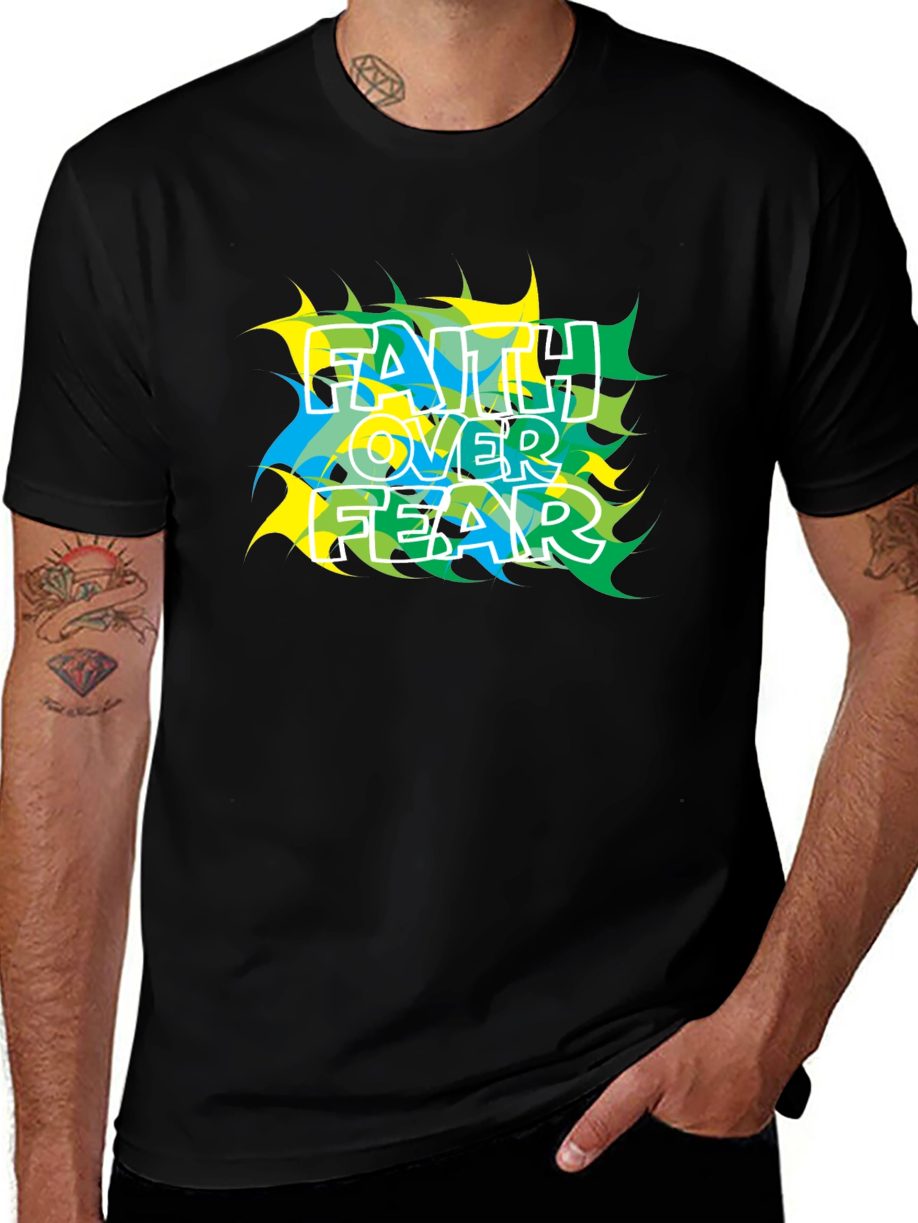 Variant 5 of Faith Over Fear Graphic T-Shirt - Black
