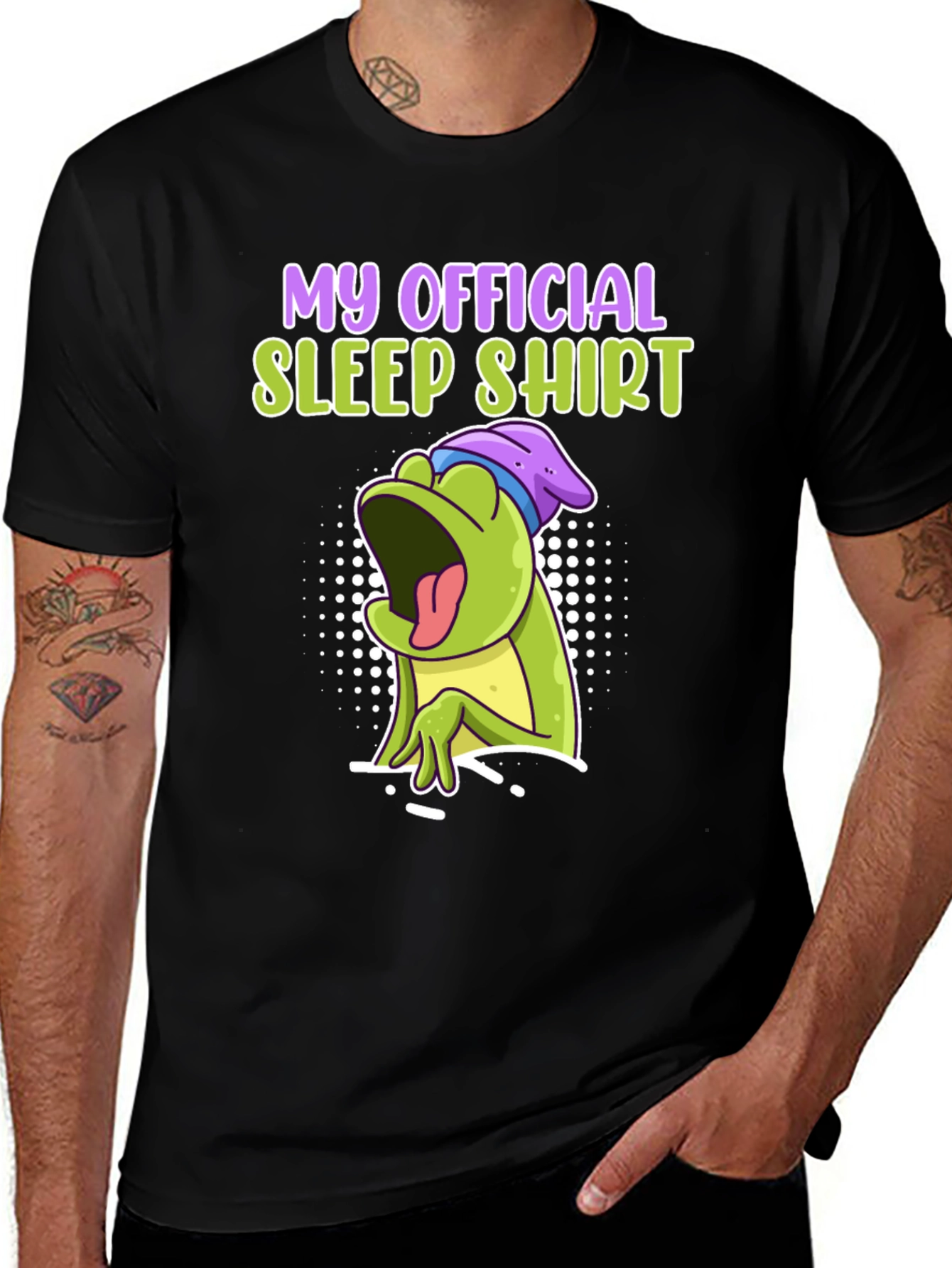 Variant 30 of Official Sleep Shirt - Funny Frog Design